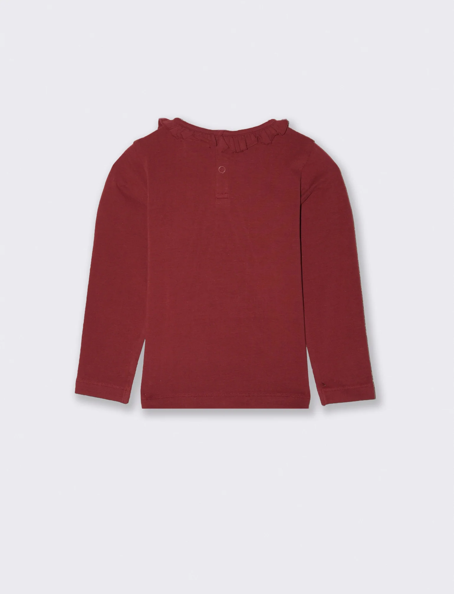 T shirt con patch in denim - Bordeaux - Image 2