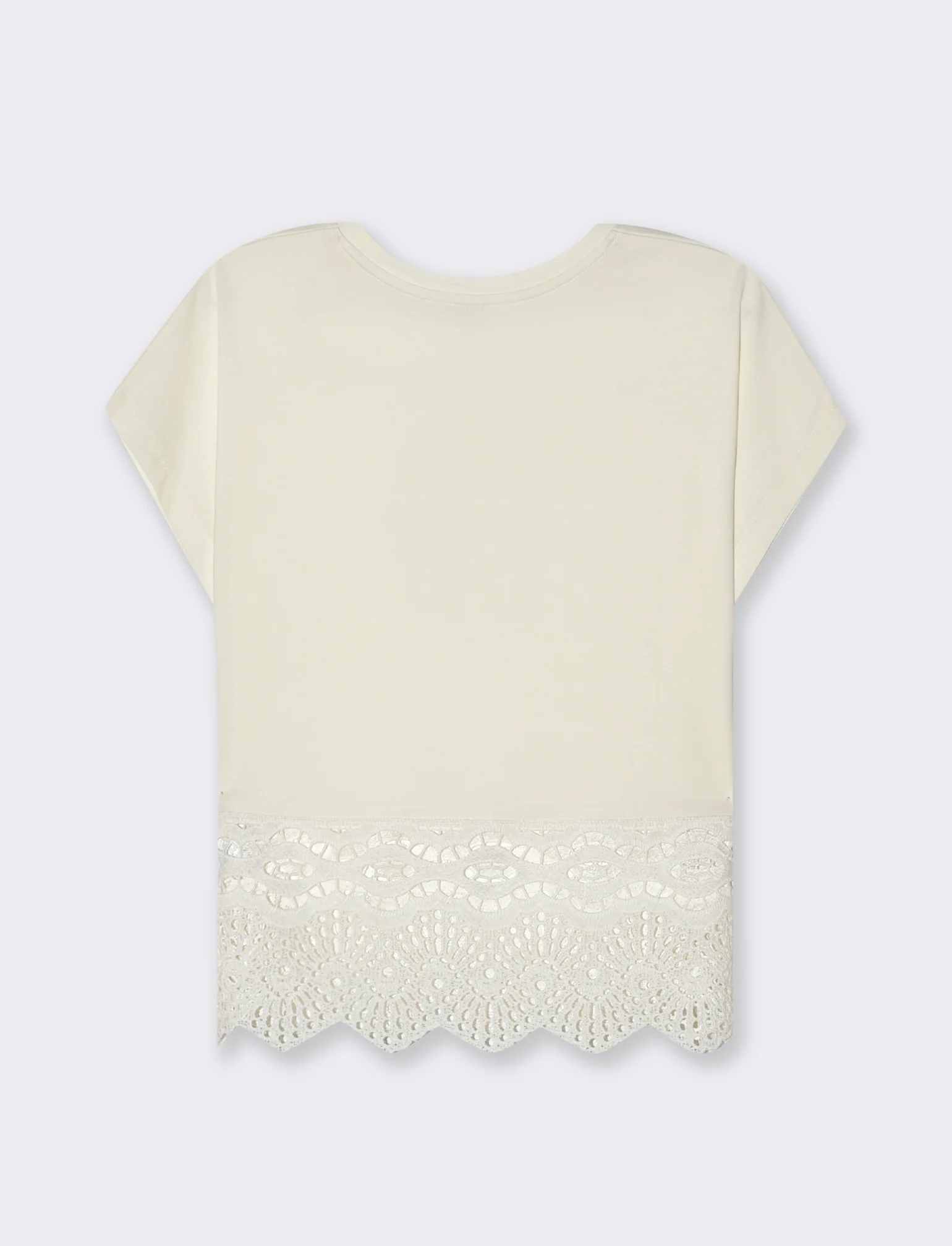 T-shirt con pizzo da donna - Avorio - Image 2