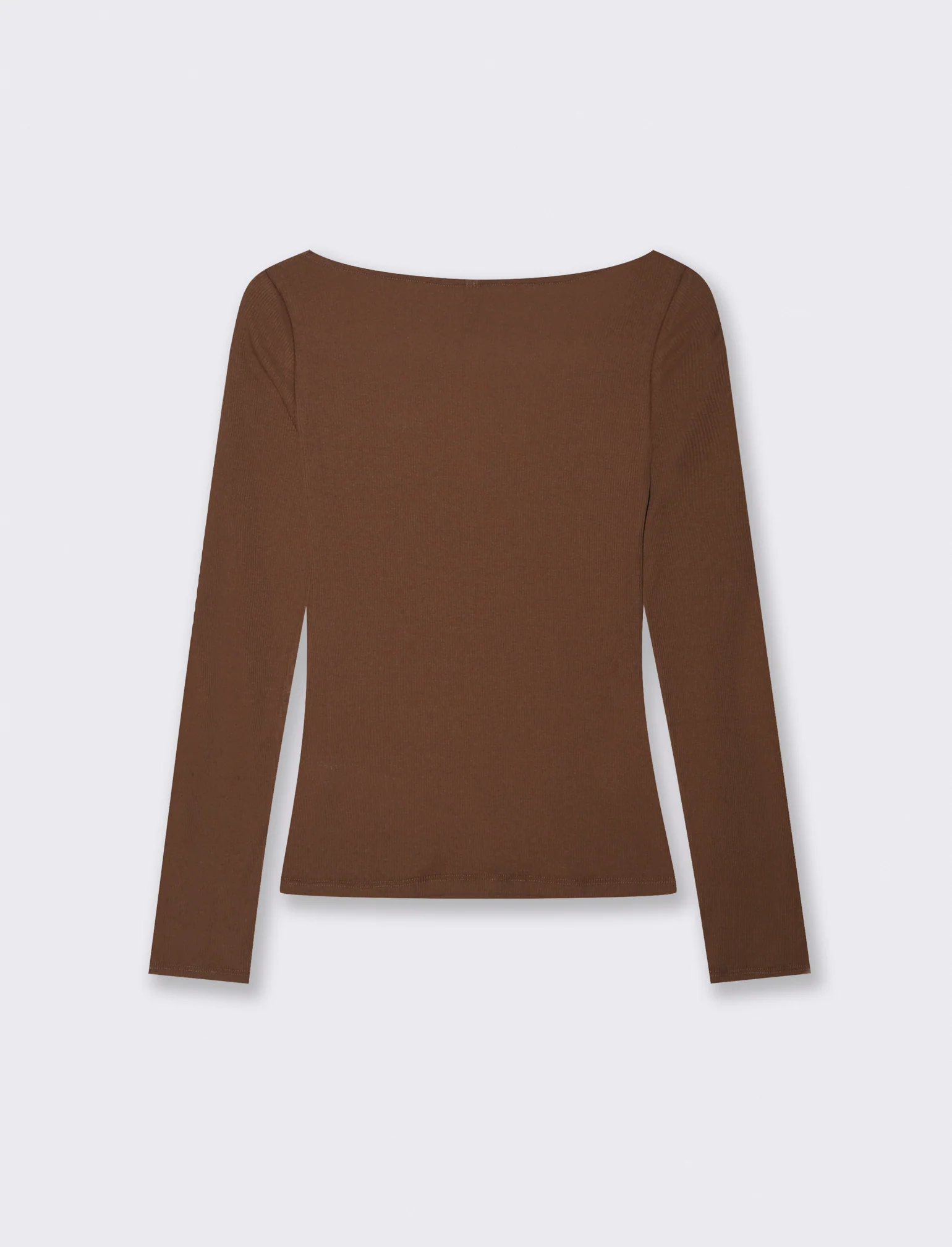 T-shirt con pizzo e scollo a V lungo - Marrone - Image 2