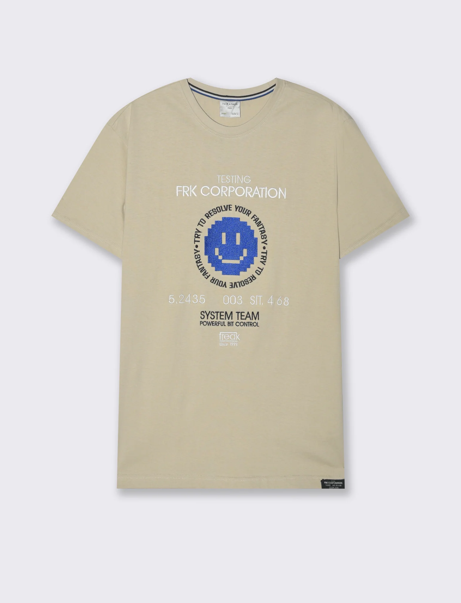 T-shirt con ricamo a contrasto da uomo - Grigio ghiaccio - Image 4