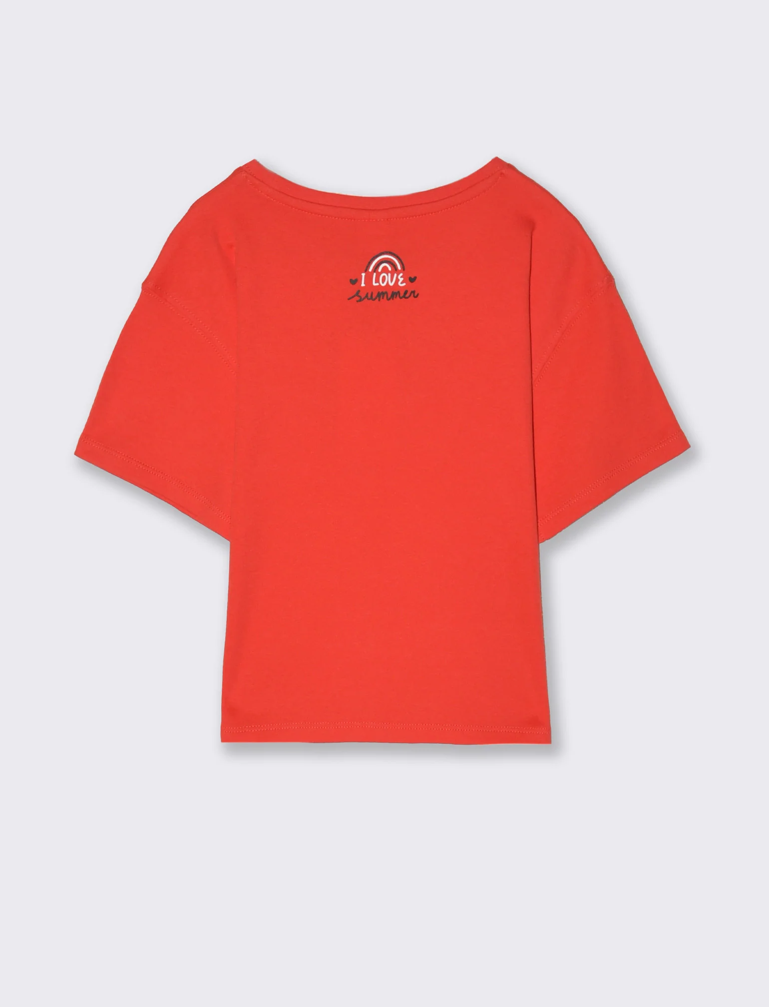 T-shirt con ricamo da bambina - Rosso - Image 4