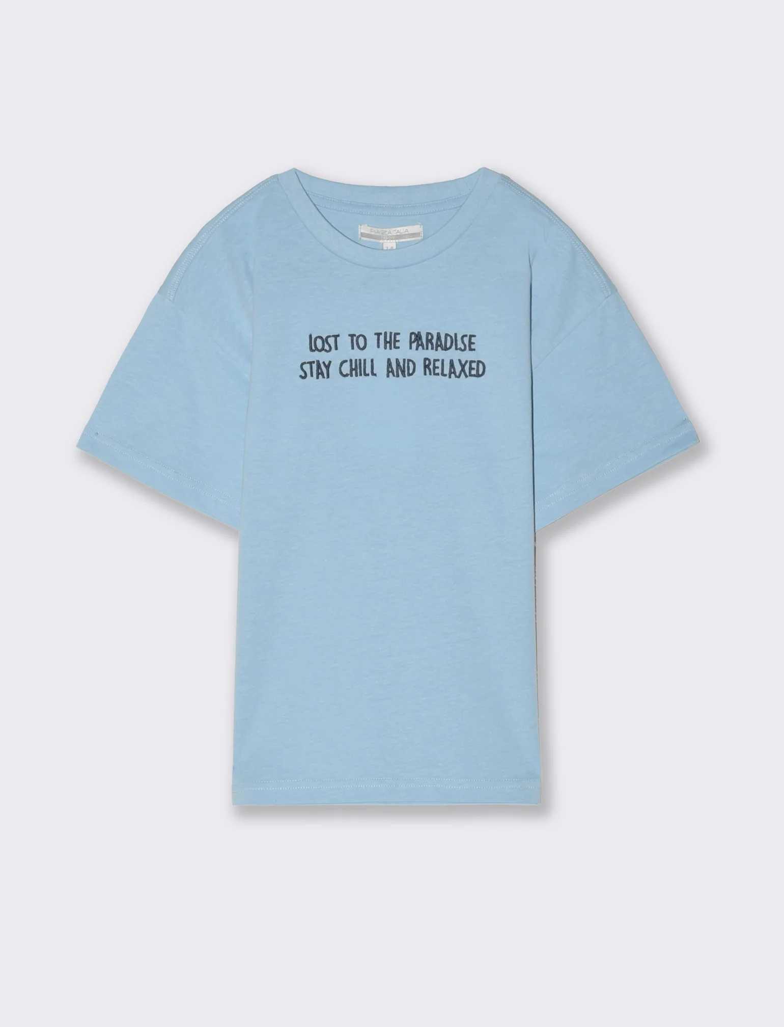 T-shirt con ricamo da bambino - Azzurro cielo