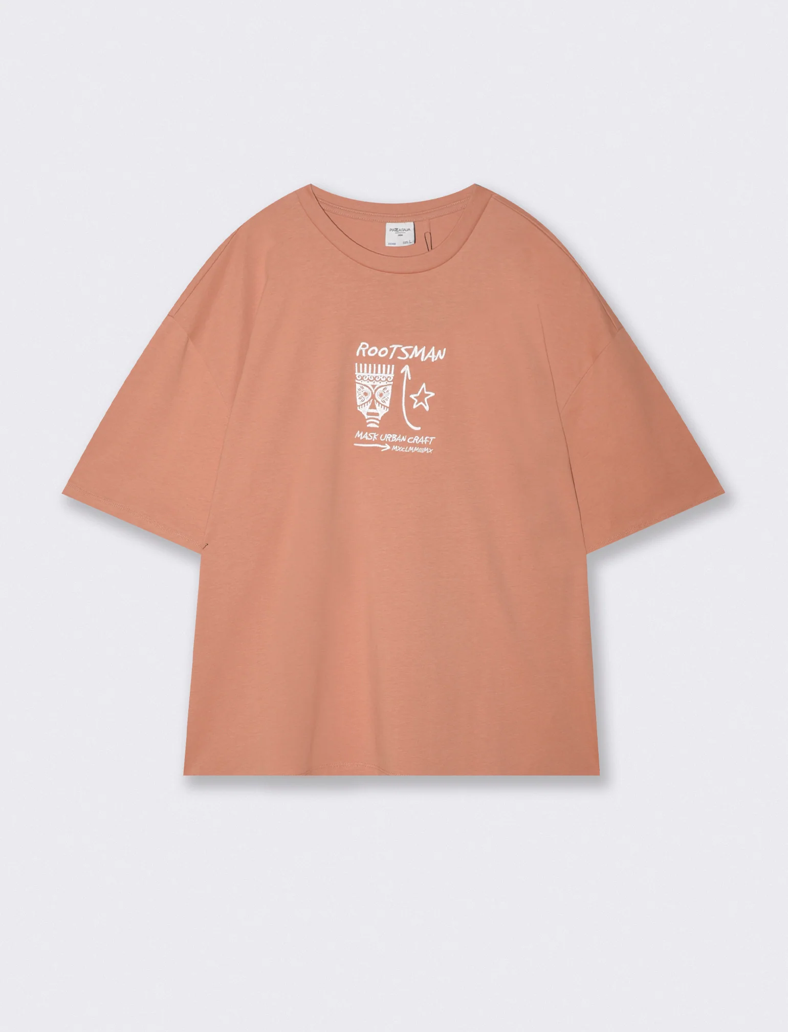 T-shirt con ricamo e stampa originale - Rosa salmone - Image 4