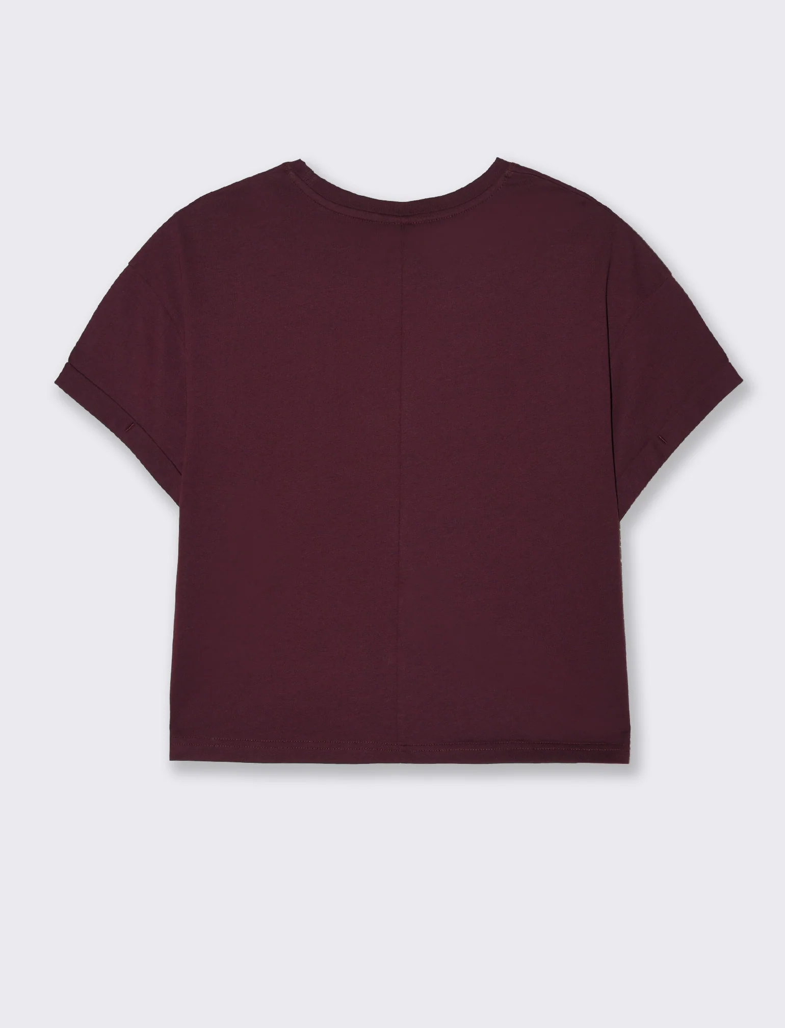 T-SHIRT CON RISVOLTO - Bordeaux - Image 3
