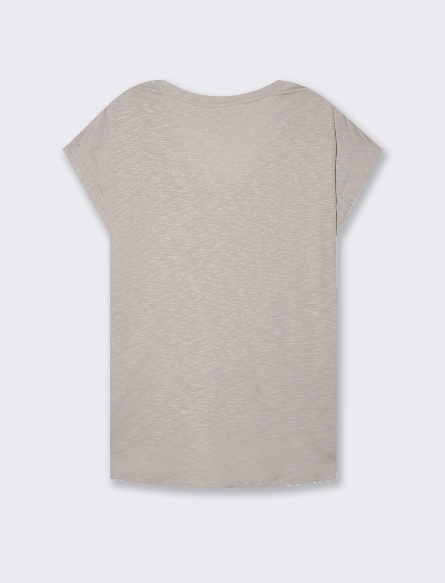 T-shirt con risvolto sulle maniche da donna - Bianco perla - Image 2