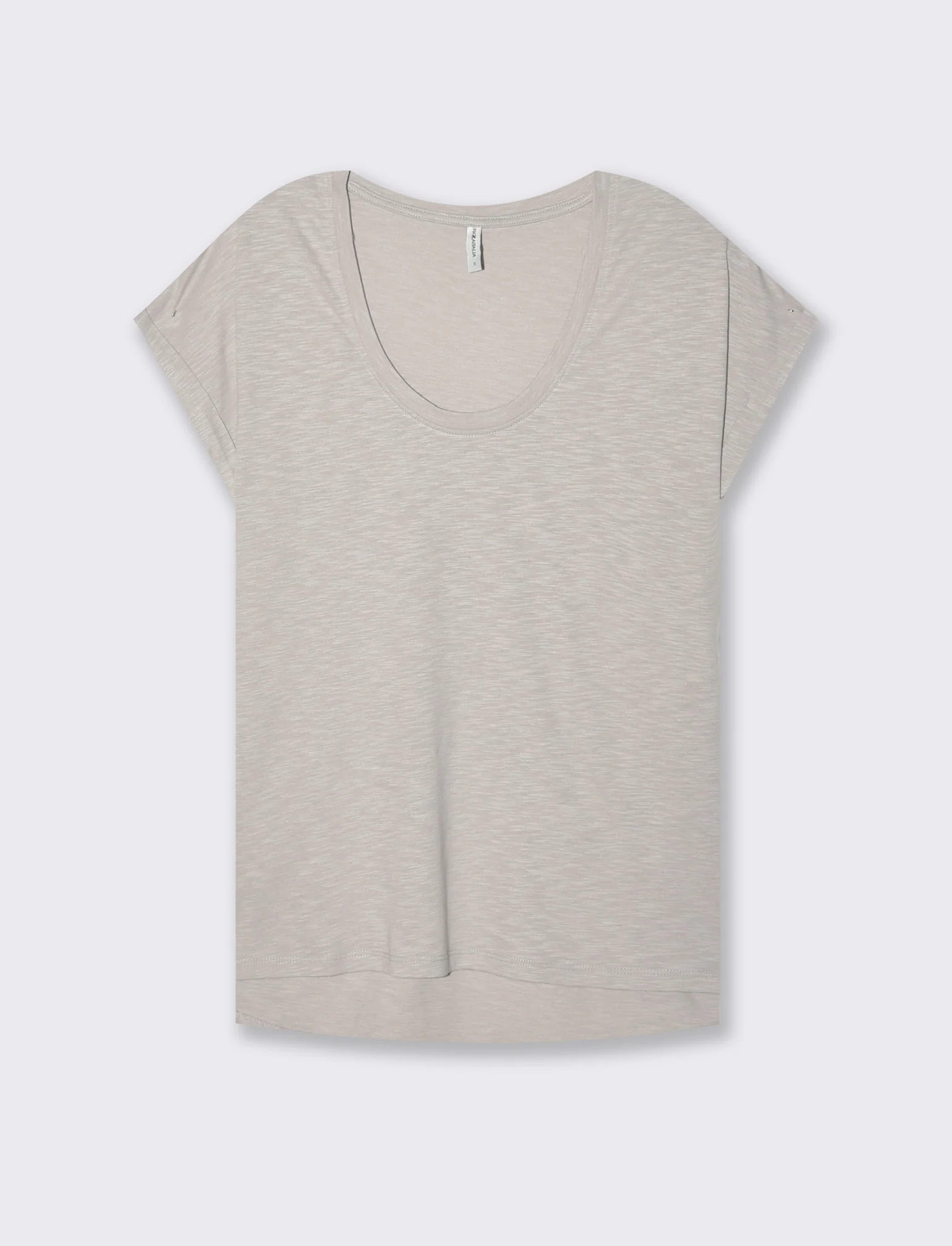 T-shirt con risvolto sulle maniche da donna - Bianco perla - Image 4