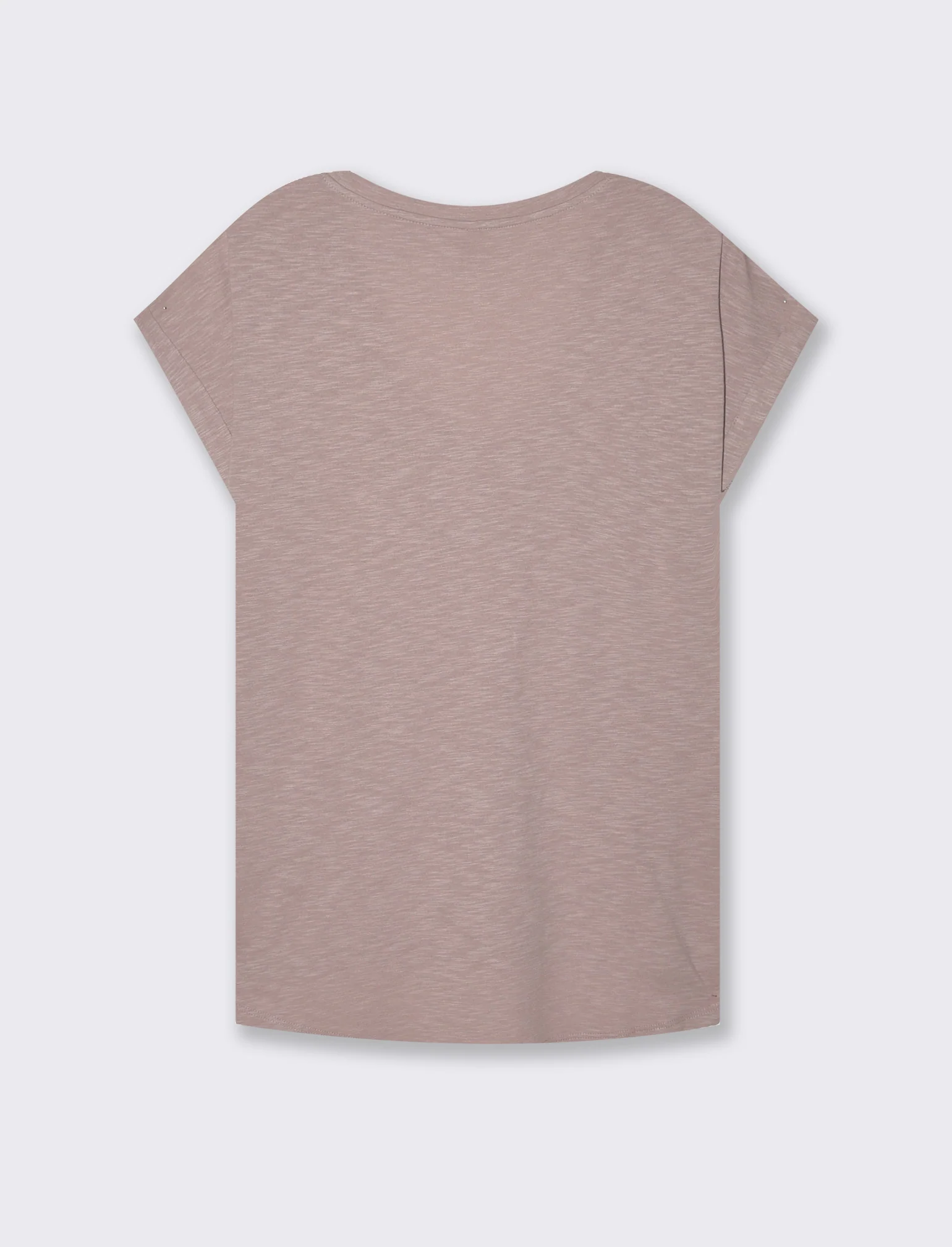 T-shirt con risvolto sulle maniche da donna - Rosa antico - Image 2