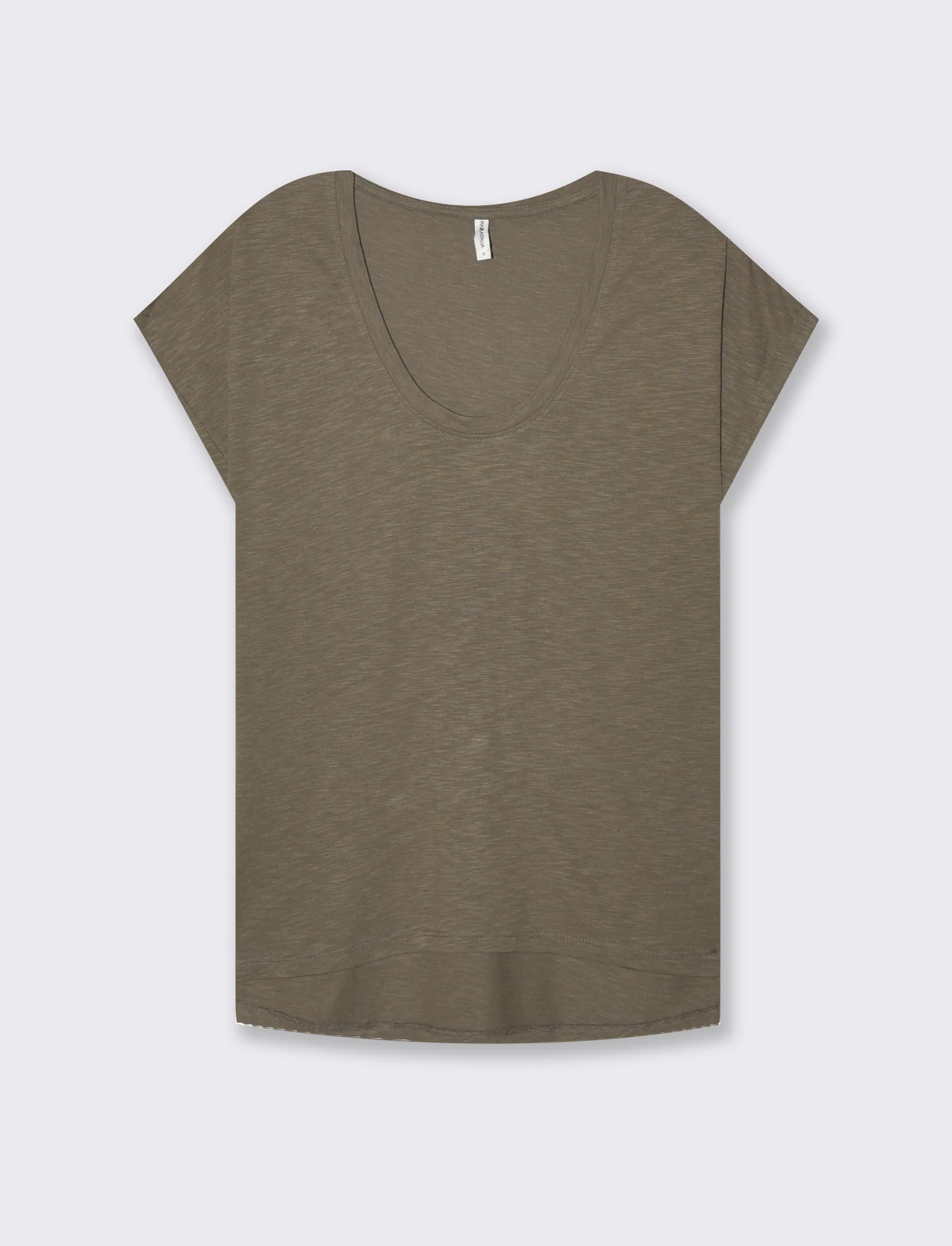 T-shirt con risvolto sulle maniche da donna - Verde salvia - Image 4