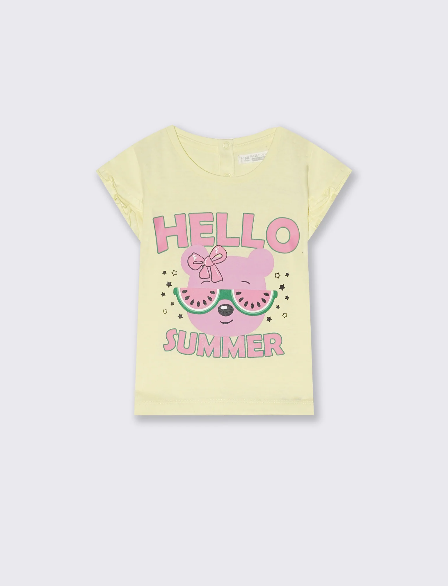 T shirt con rouches alle maniche. - Giallo