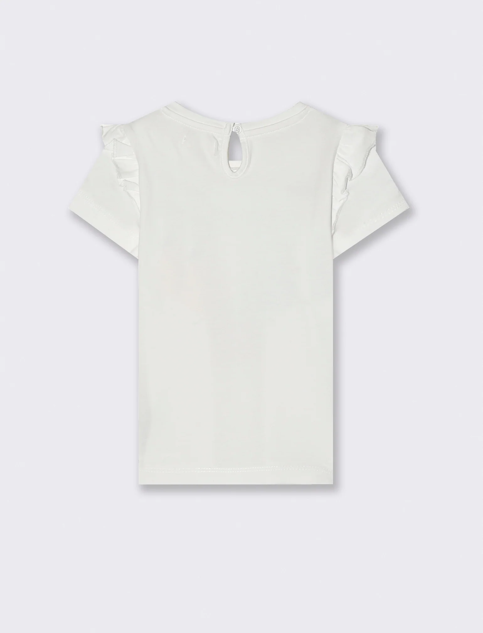 T-shirt con rouches alle spalle da neonata - Bianco - Image 2