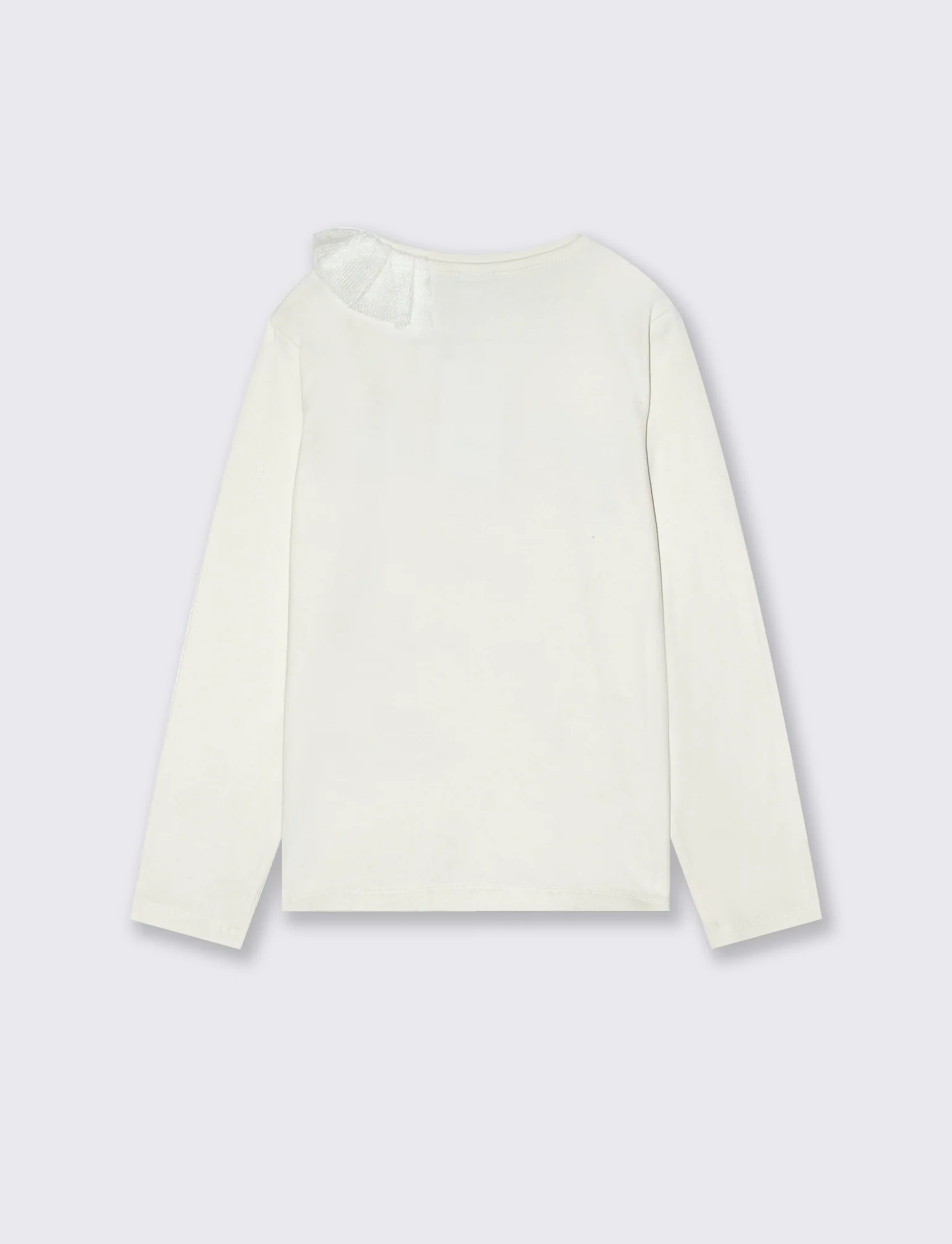 T-SHIRT  CON ROUCHES - Bianco latte - Image 2