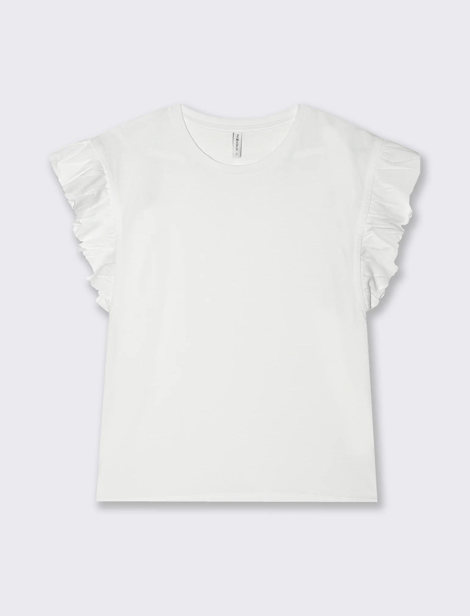 T-shirt con rouches da donna - Bianco - Image 4