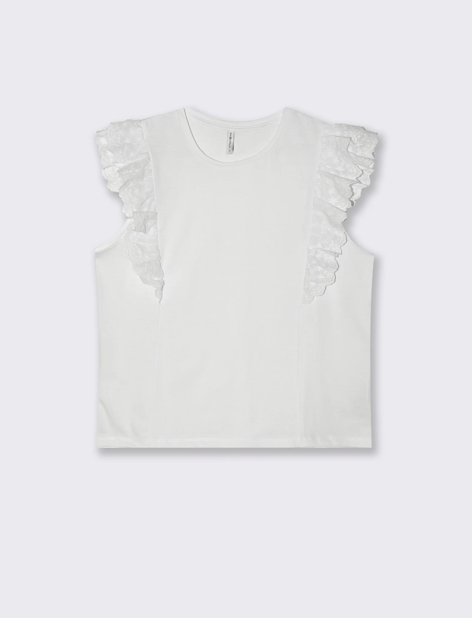 T-shirt con rouches da donna - Bianco - Image 4