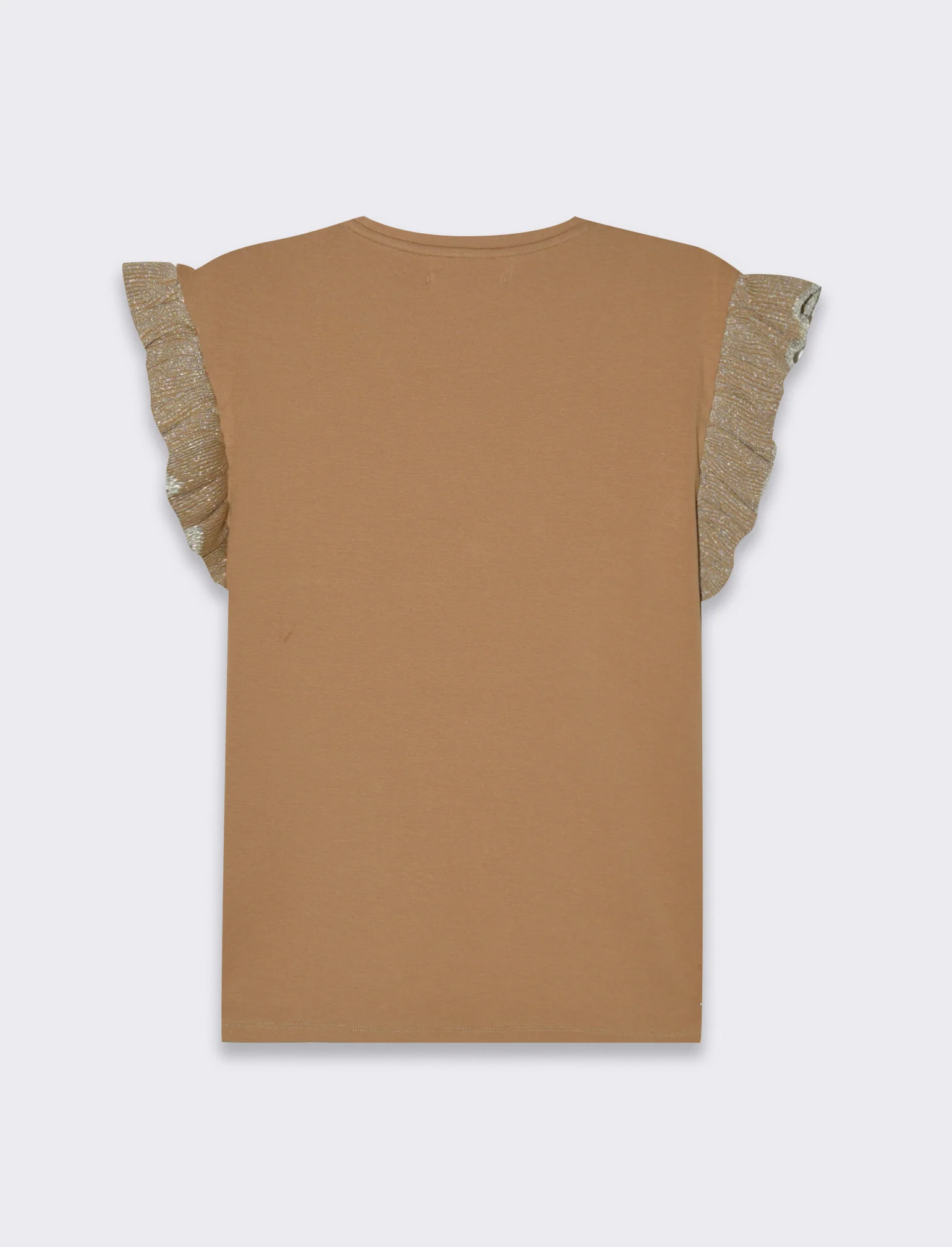 T-shirt con rouches da donna - Caramello - Image 2