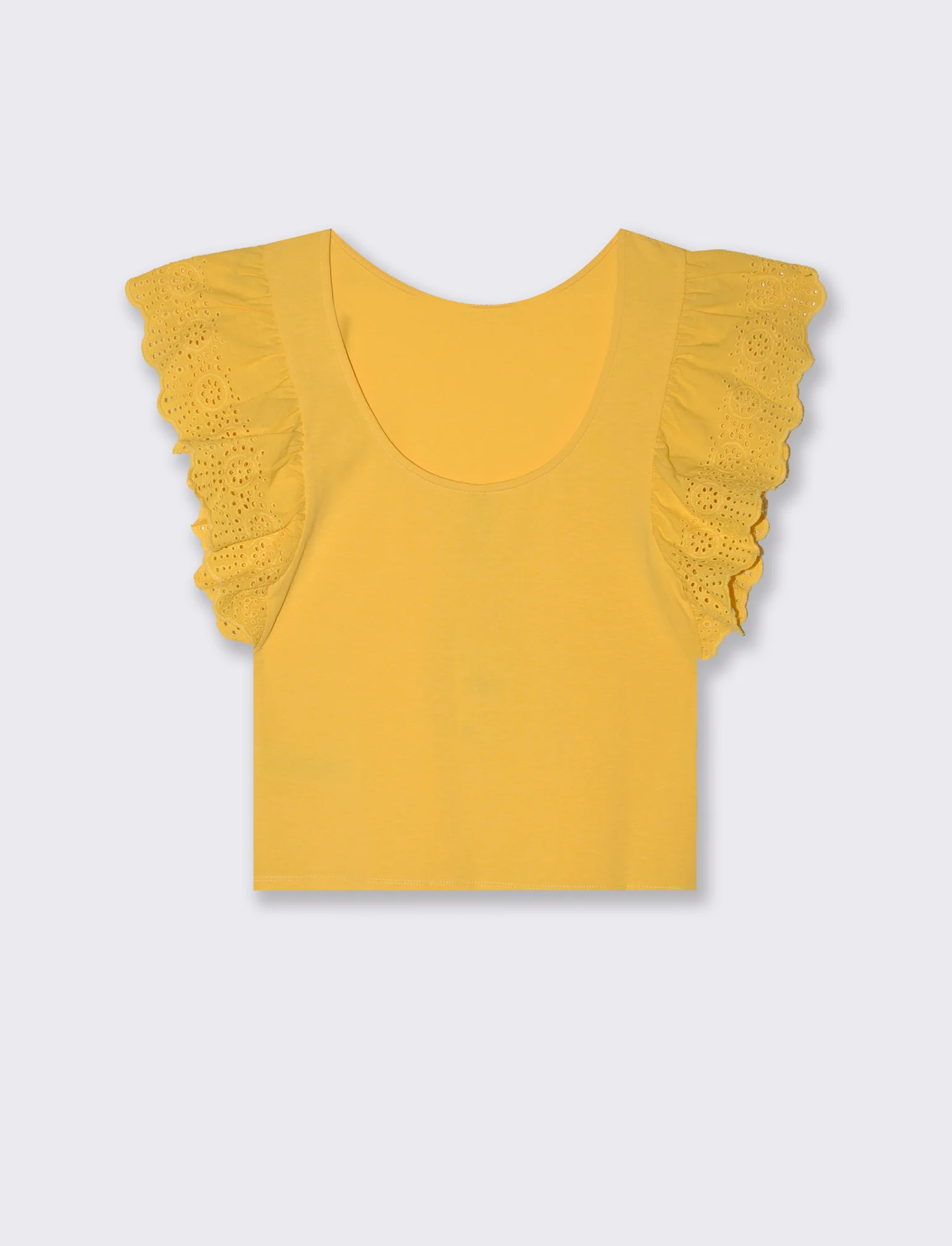 T-shirt con rouches da donna - Giallo limone - Image 2