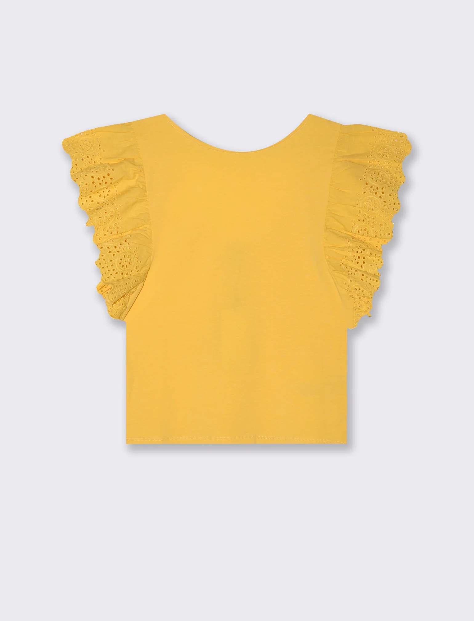 T-shirt con rouches da donna - Giallo limone - Image 4