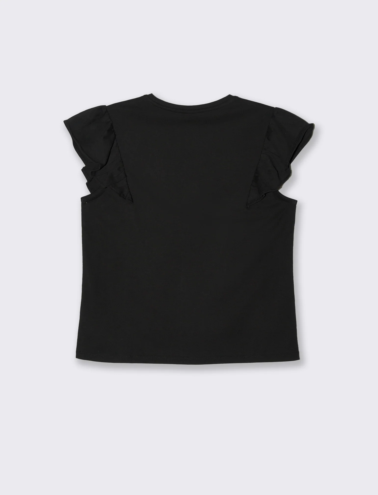 T-shirt con rouches da donna - Nero - Image 2