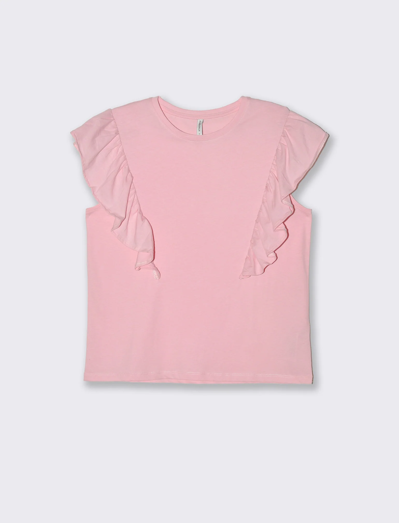 T-shirt con rouches da donna - Rosa plum
