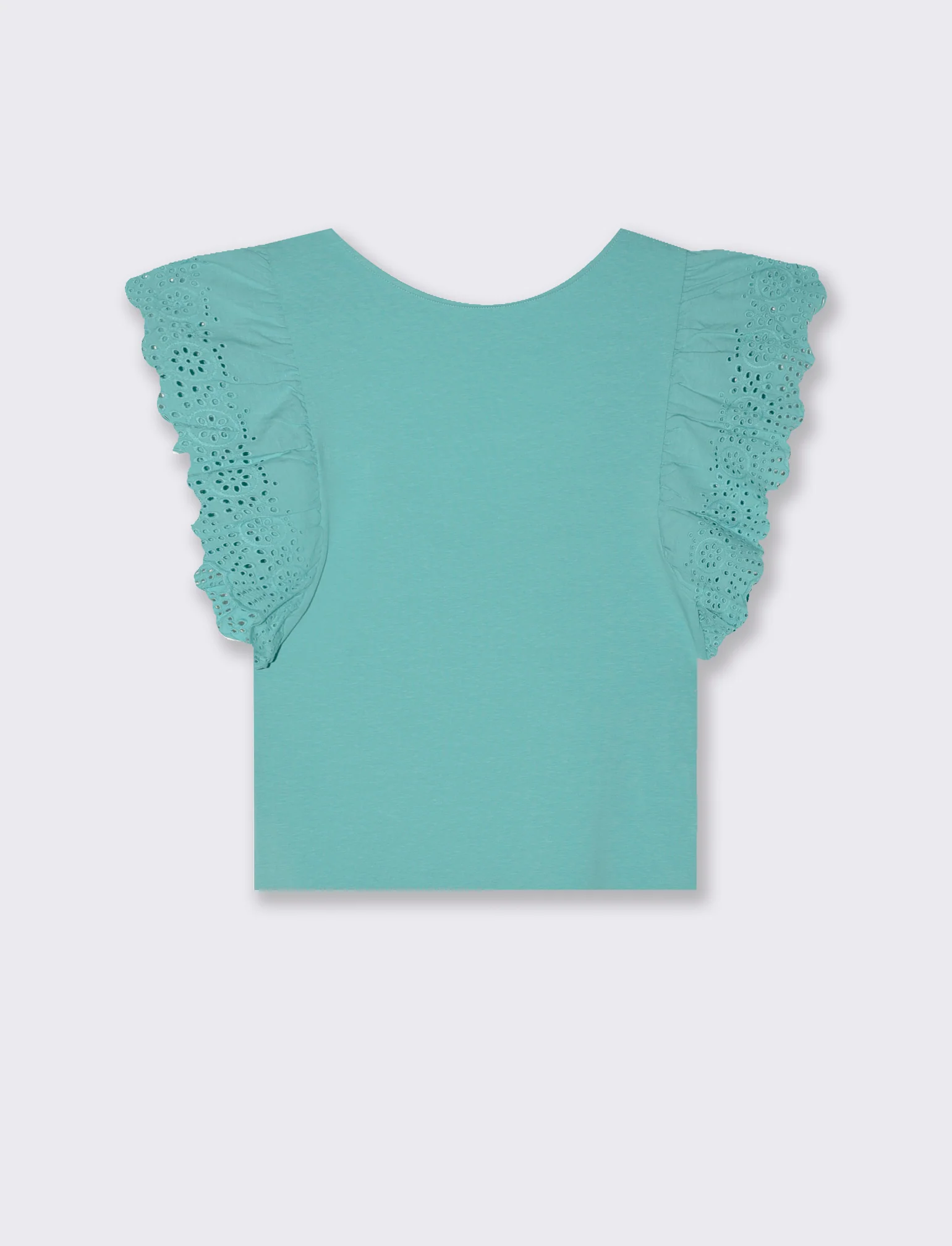 T-shirt con rouches da donna - Turchese - Image 4