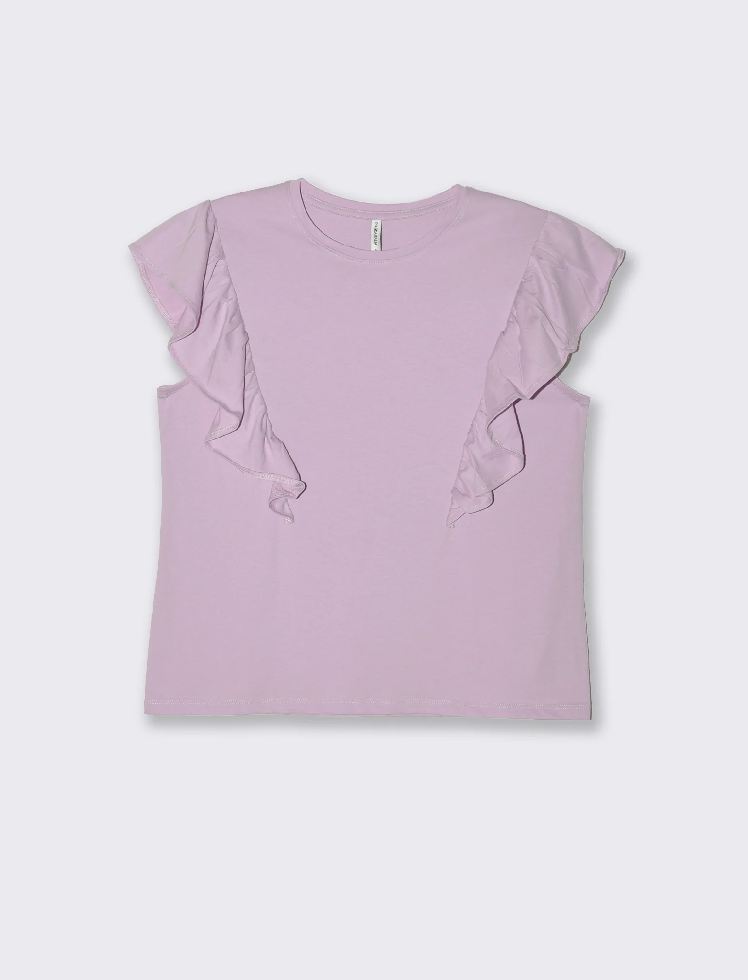 T-shirt con rouches da donna - Viola glicine