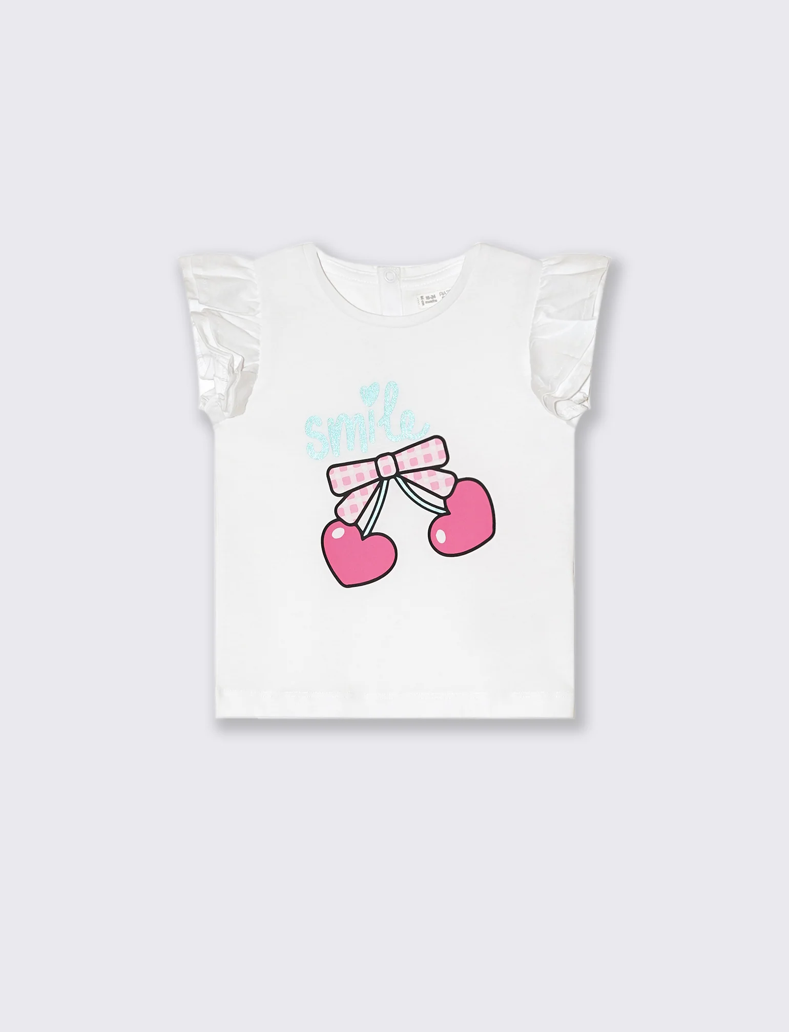 T-shirt con rouches. da neonata - Bianco - Image 3