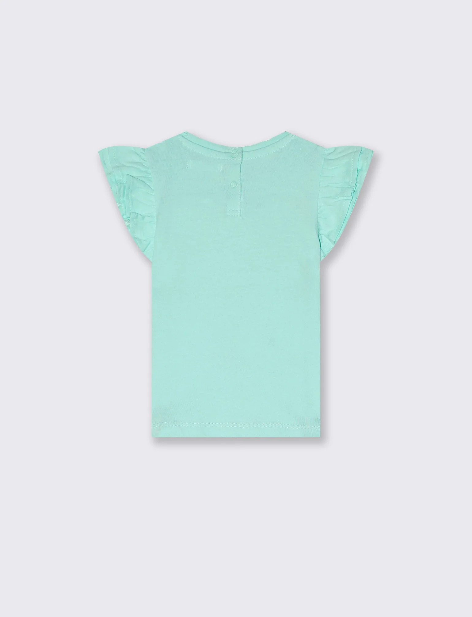 T shirt con rouches. - Verde acqua - Image 2