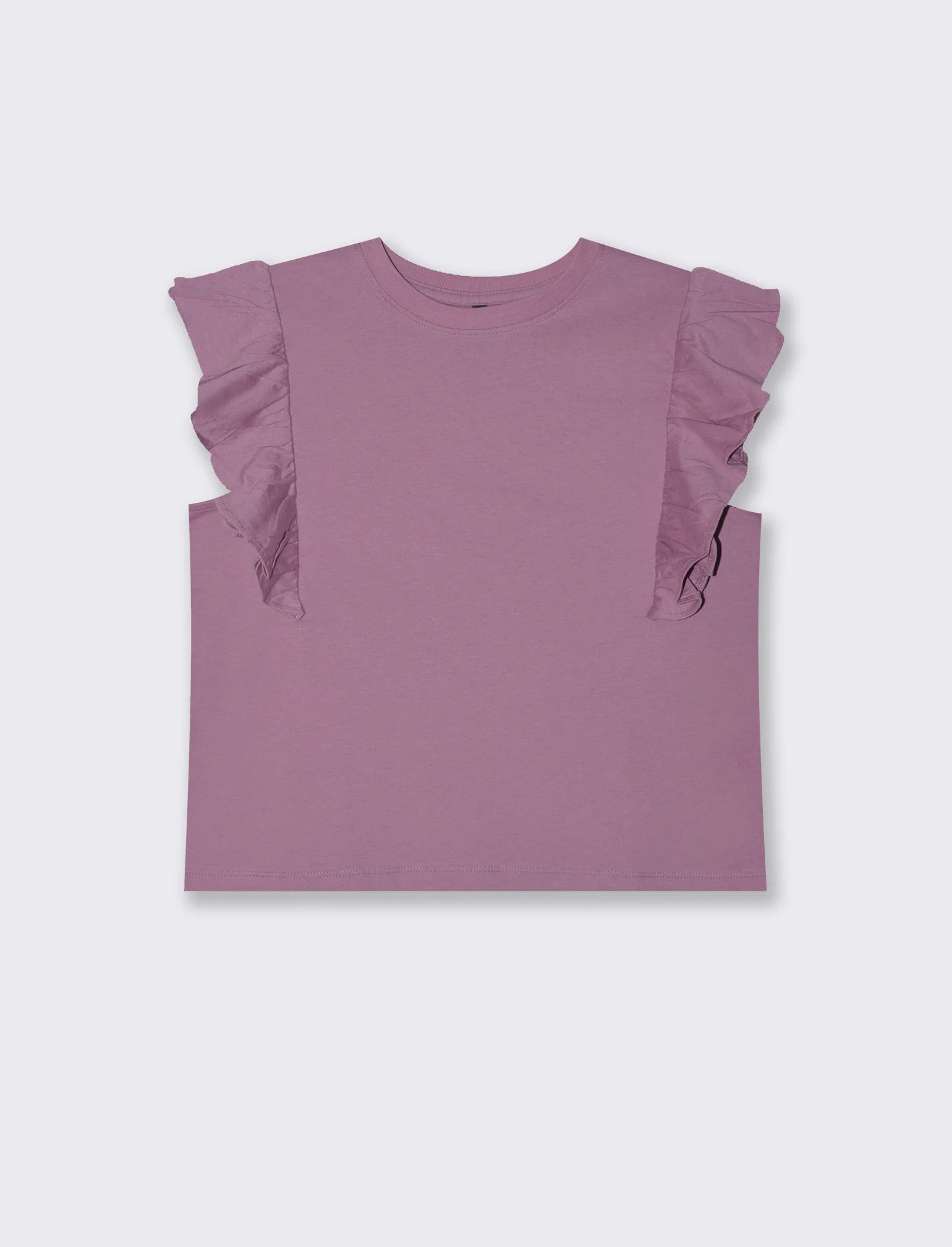 T-SHIRT CON ROUCHES - Viola malva - Image 2