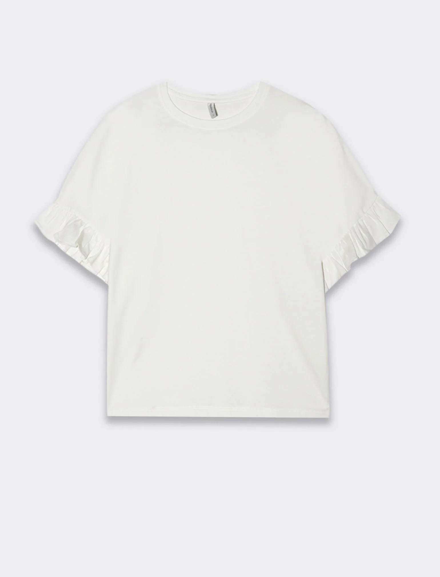 T-shirt con ruches da donna - Bianco latte - Image 4