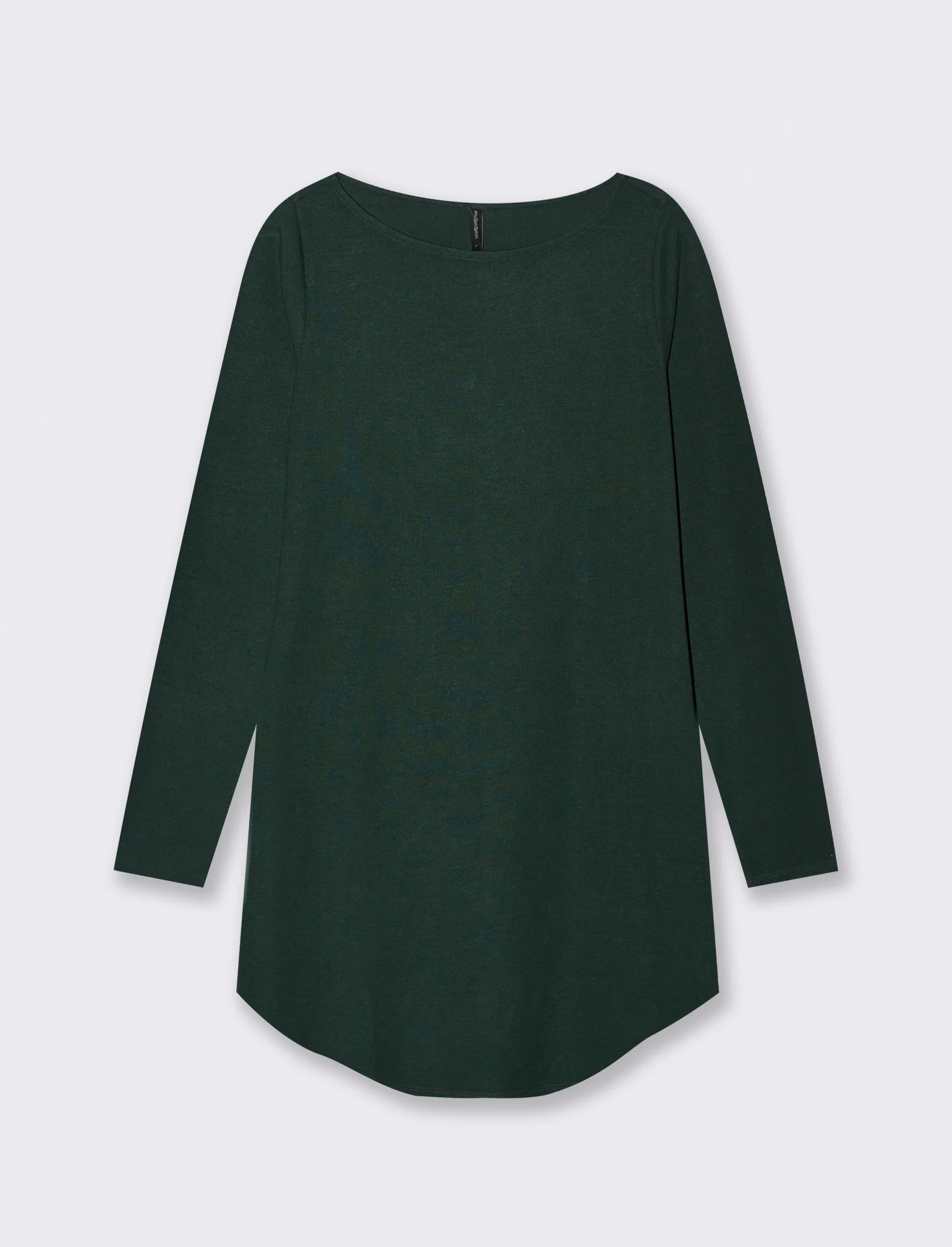 T-SHIRT CON SCOLLO A BARCA - Verde scuro