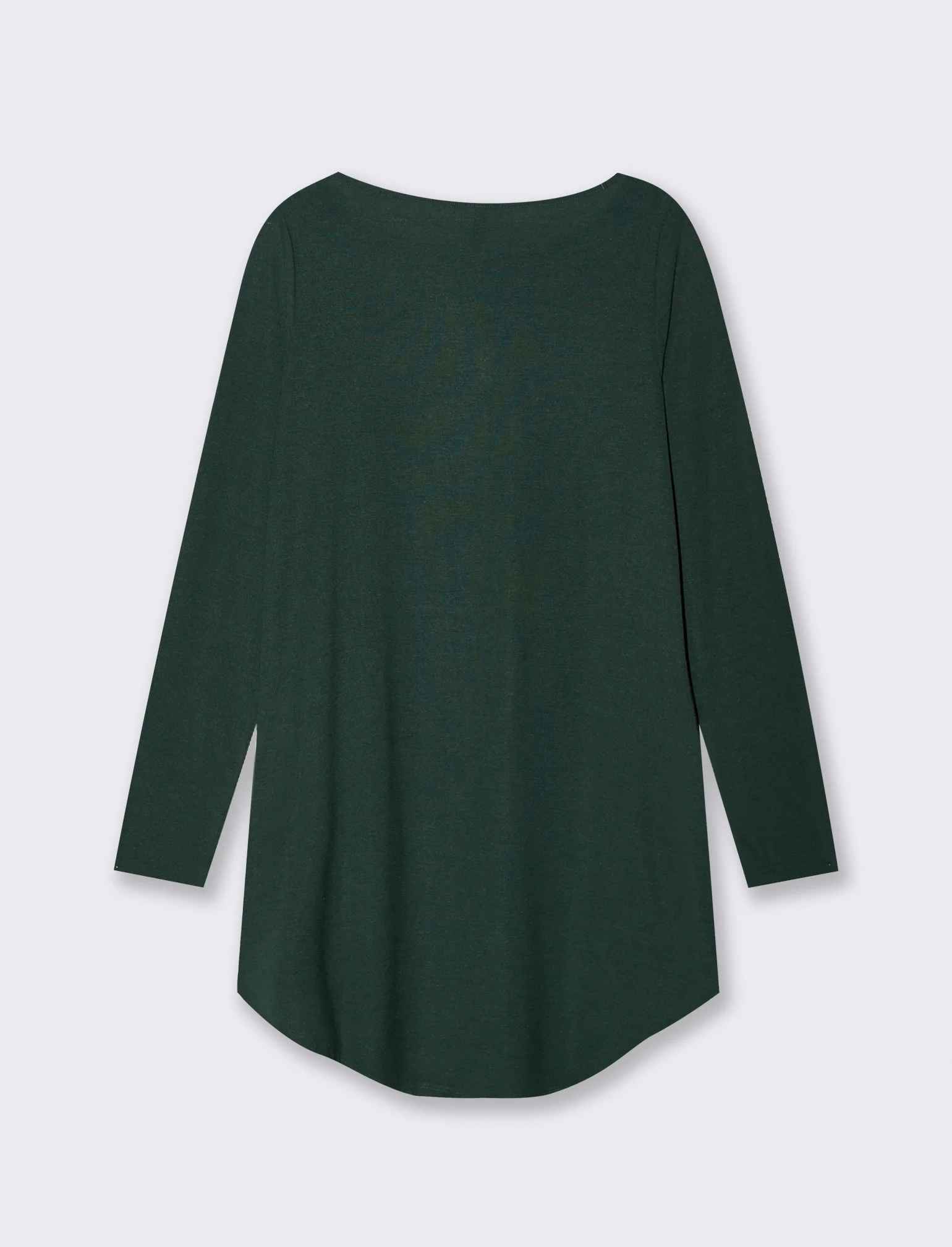 T-SHIRT CON SCOLLO A BARCA - Verde scuro - Image 2