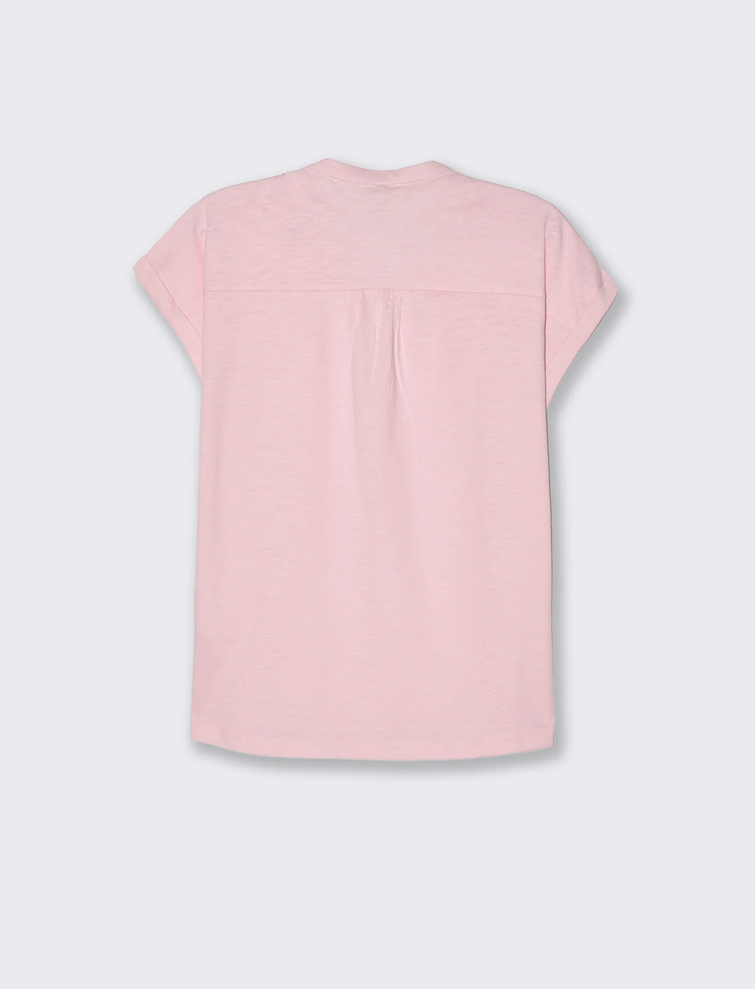 T-shirt con scollo a v da donna - Rosa plum - Image 2