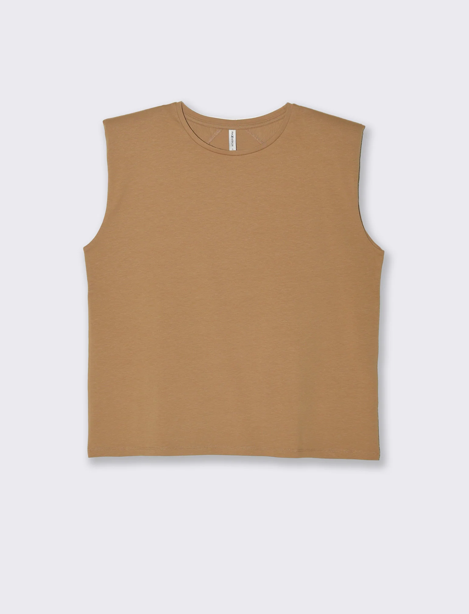 T-shirt con spalline da donna - Caramello