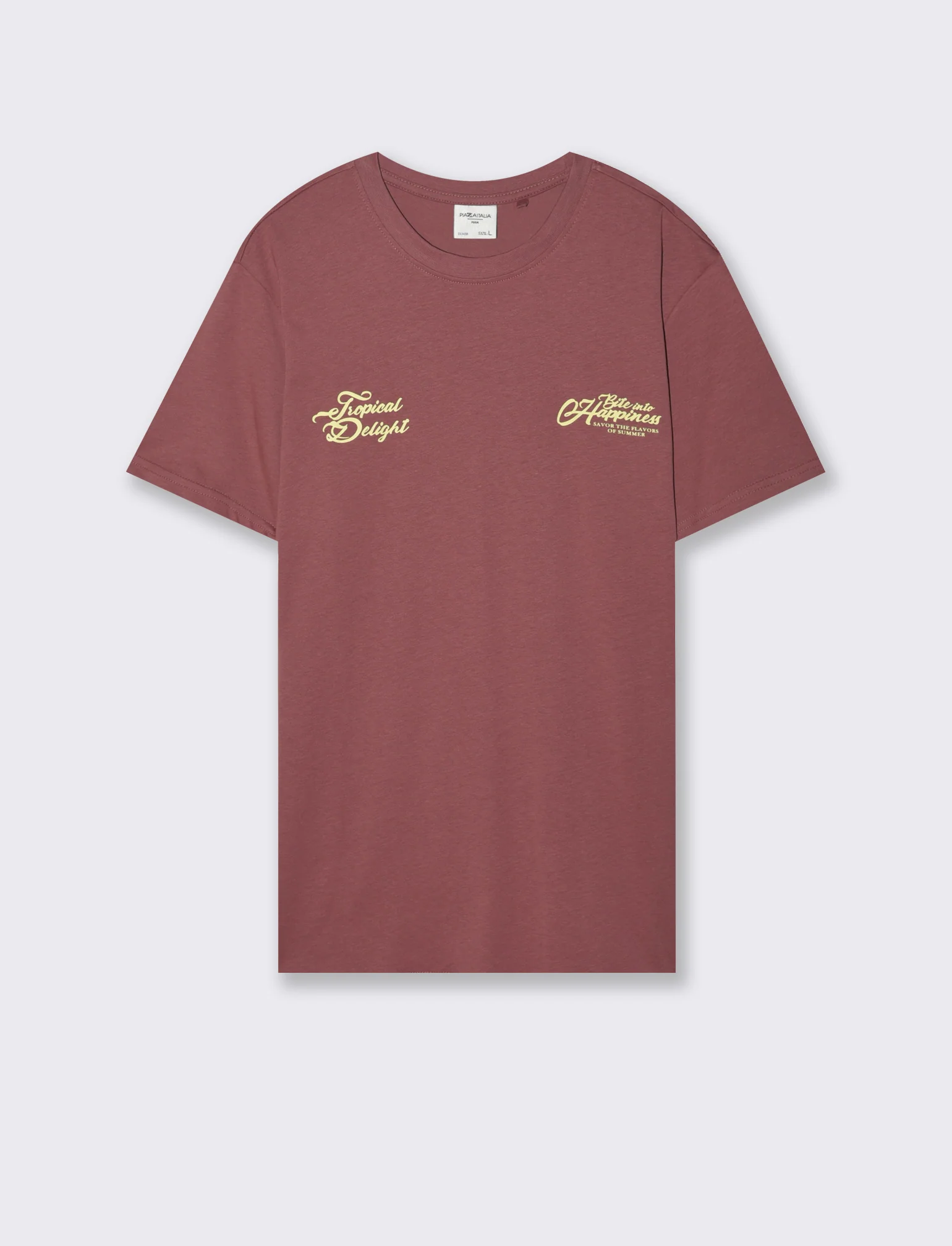 T-shirt con stampa avanti ed indietro da uomo - Bordeaux - Image 4