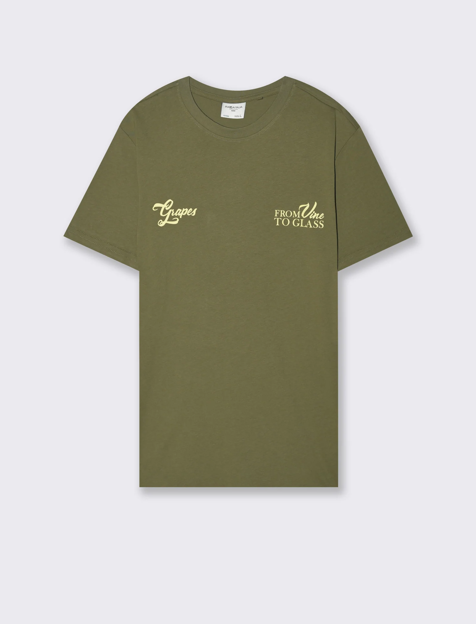 T-shirt con stampa avanti ed indietro da uomo - Verde oliva