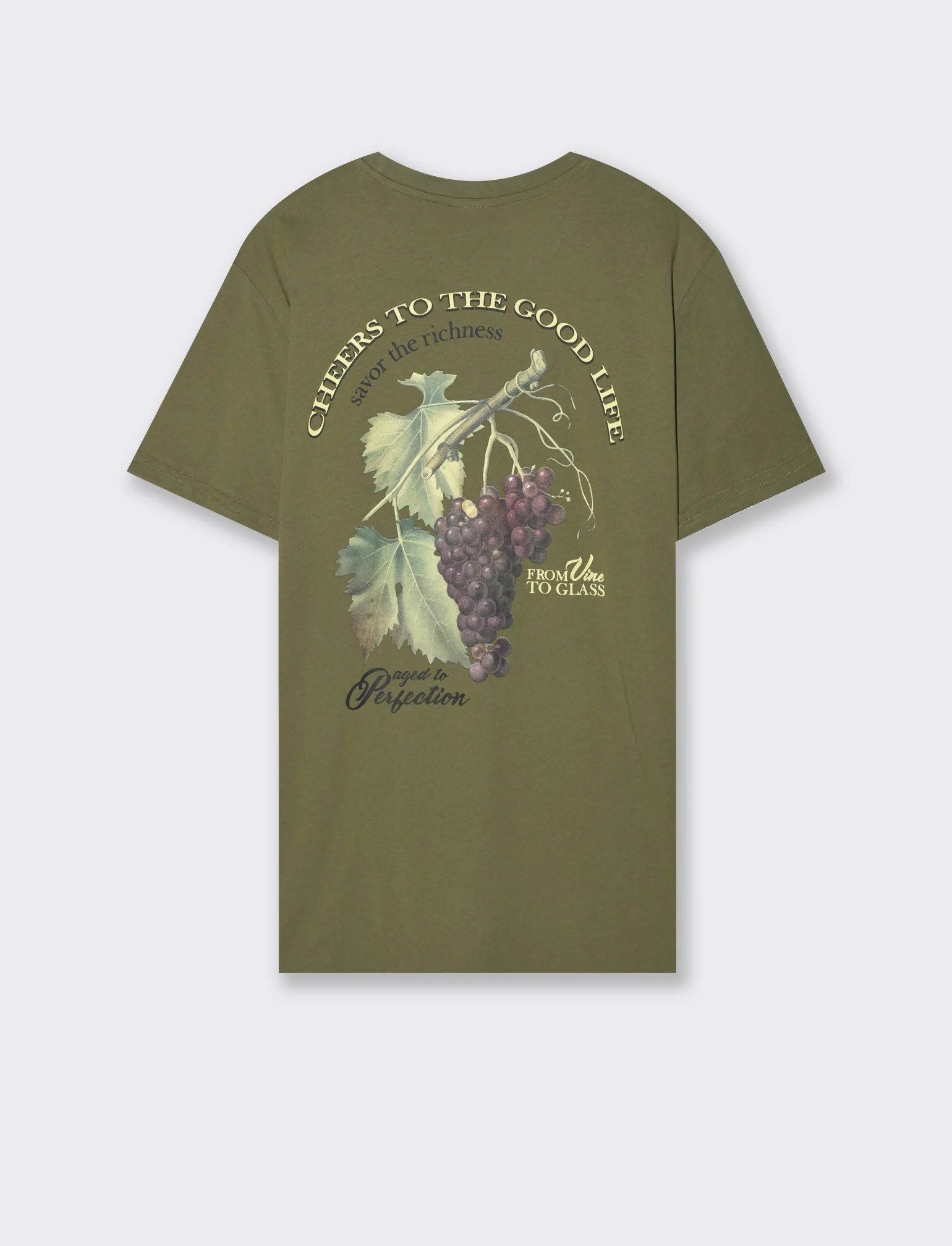 T-shirt con stampa avanti ed indietro da uomo - Verde oliva - Image 2