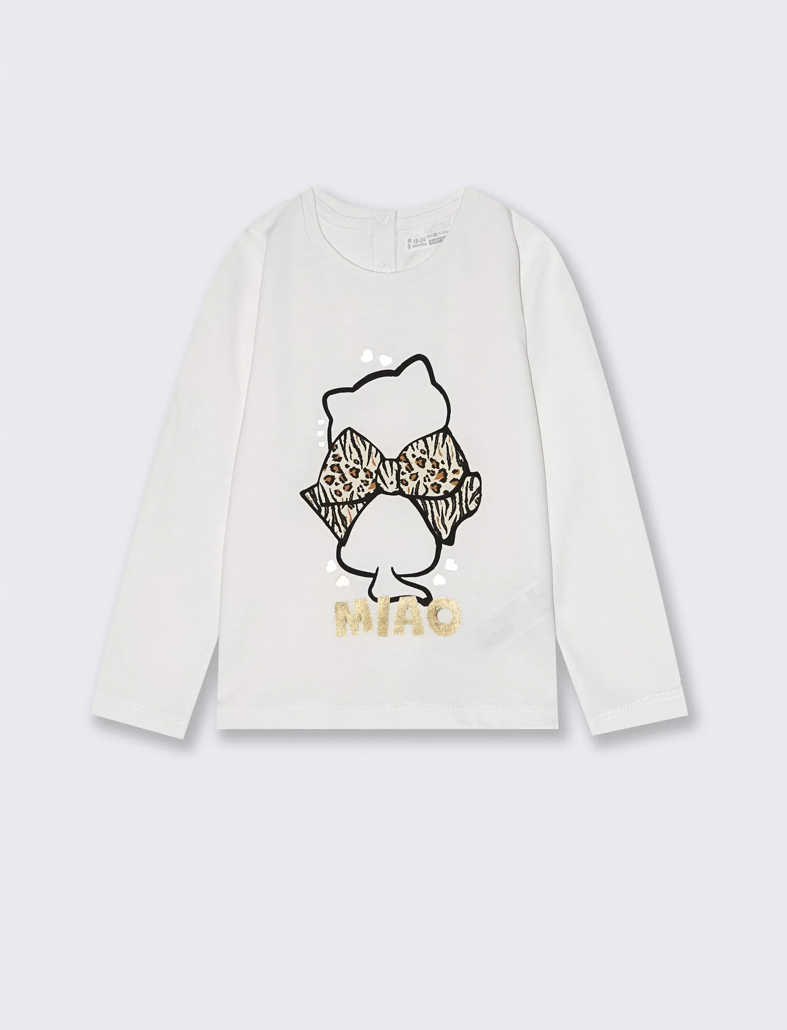 T shirt con stampa brillante - Bianco panna - Image 2