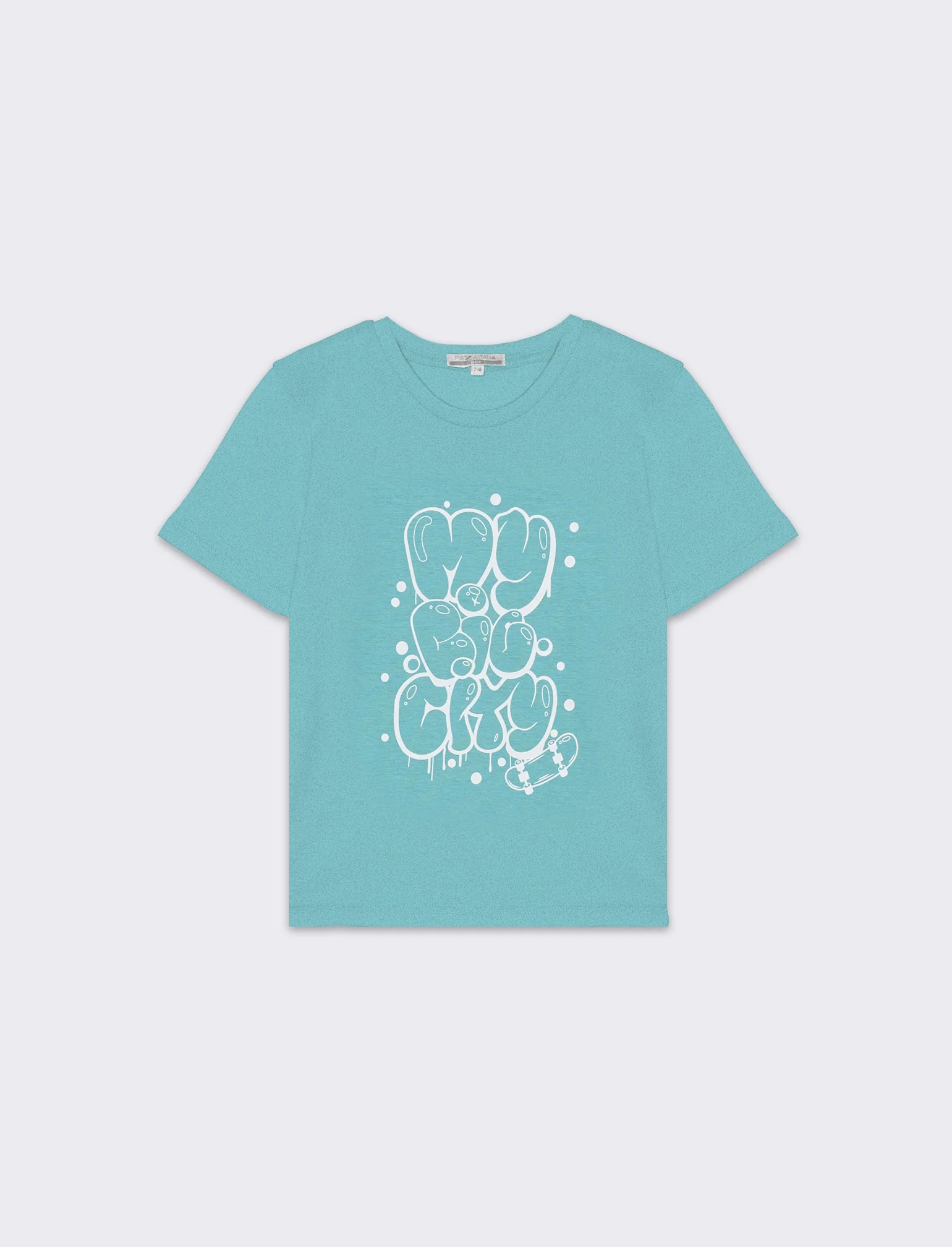 T-shirt con stampa da bambino - Verde acqua