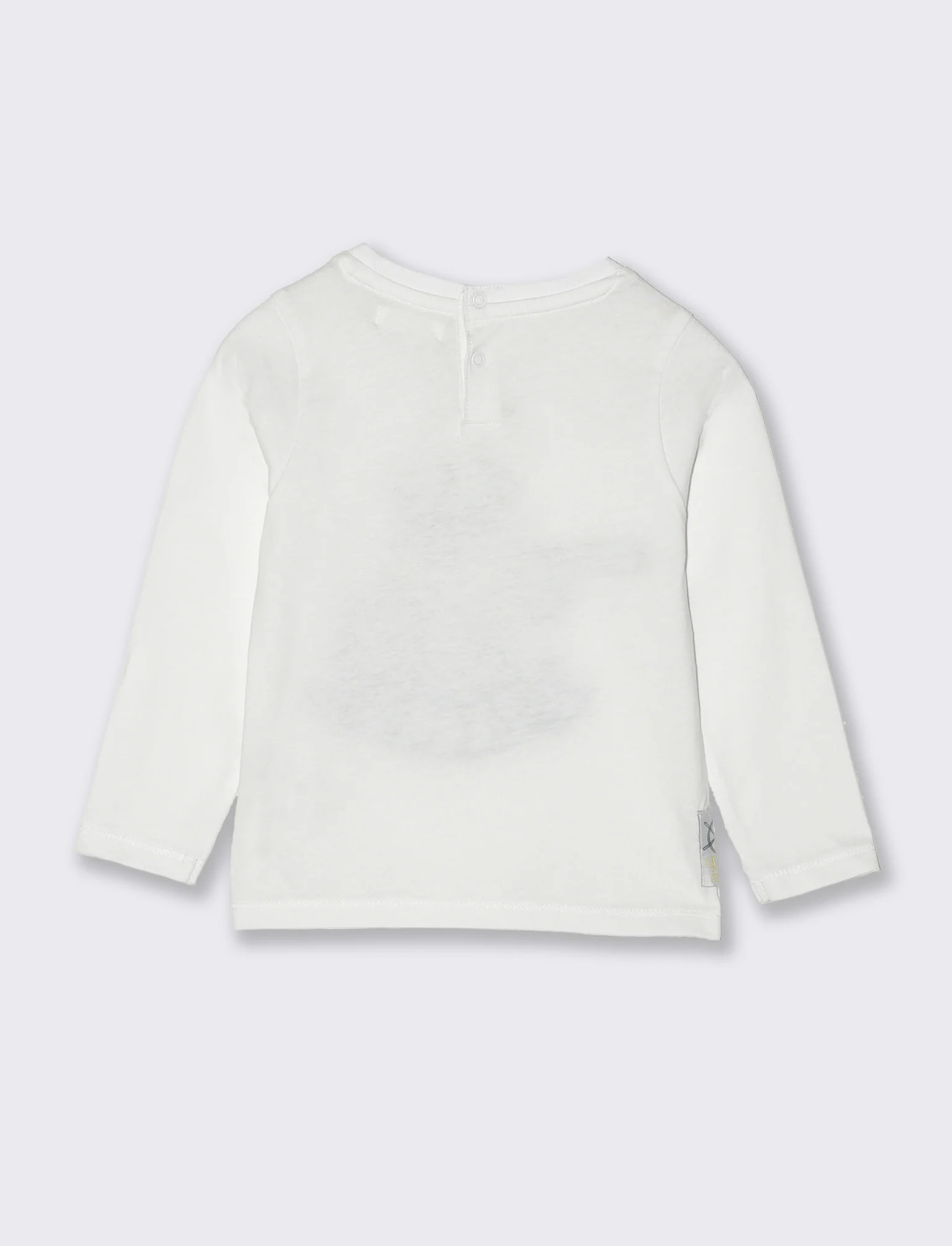 T-shirt con stampa e applicazioni da neonato - Bianco - Image 4