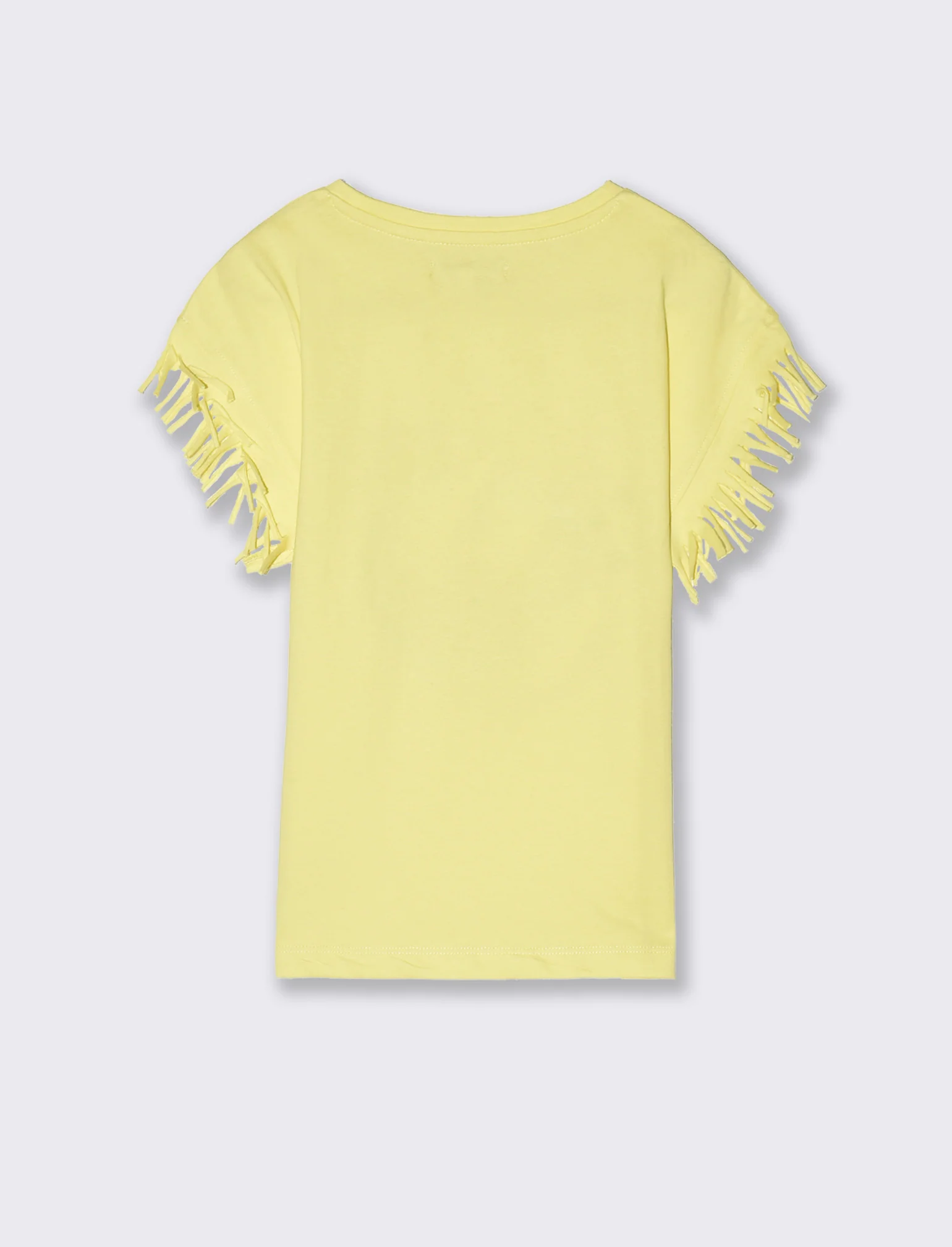 T-shirt con stampa e paillettes da bambina - Giallo limone - Image 2