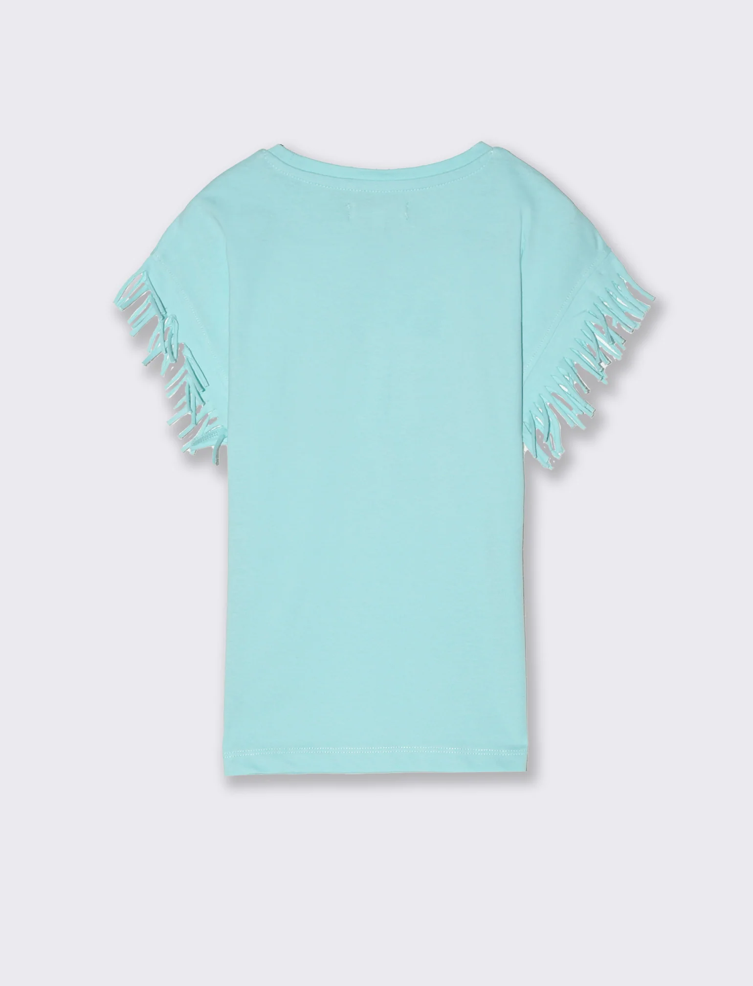 T-shirt con stampa e paillettes da bambina - Verde acqua - Image 4