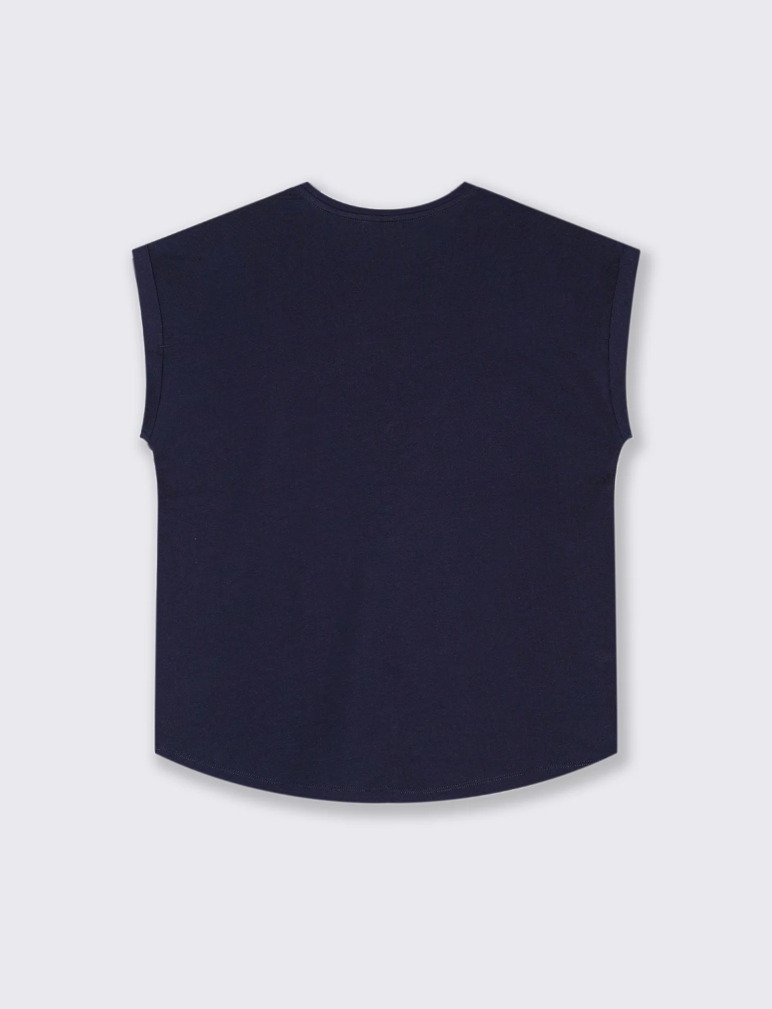 T-shirt con stampa e perline da donna - Blu - Image 2