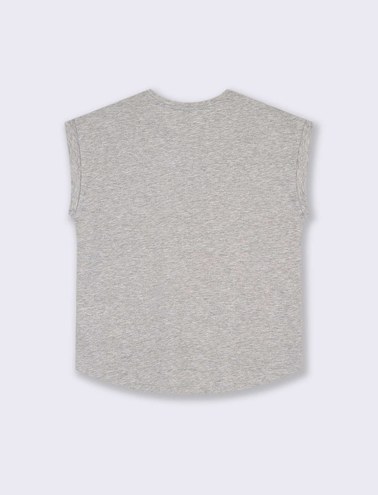 T-shirt con stampa e perline da donna - Grigio mel. - Image 2