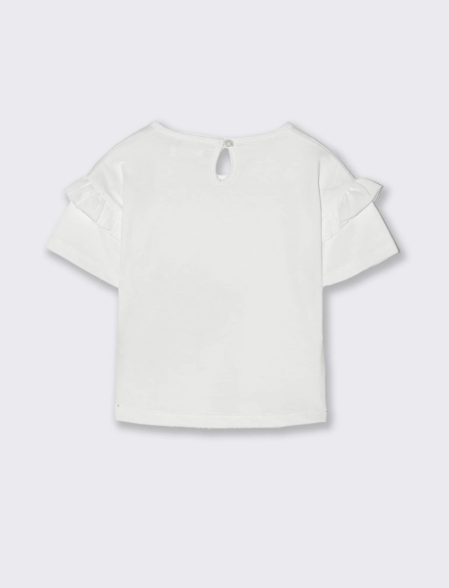 T-shirt con stampa e strass da neonata - Bianco - Image 2