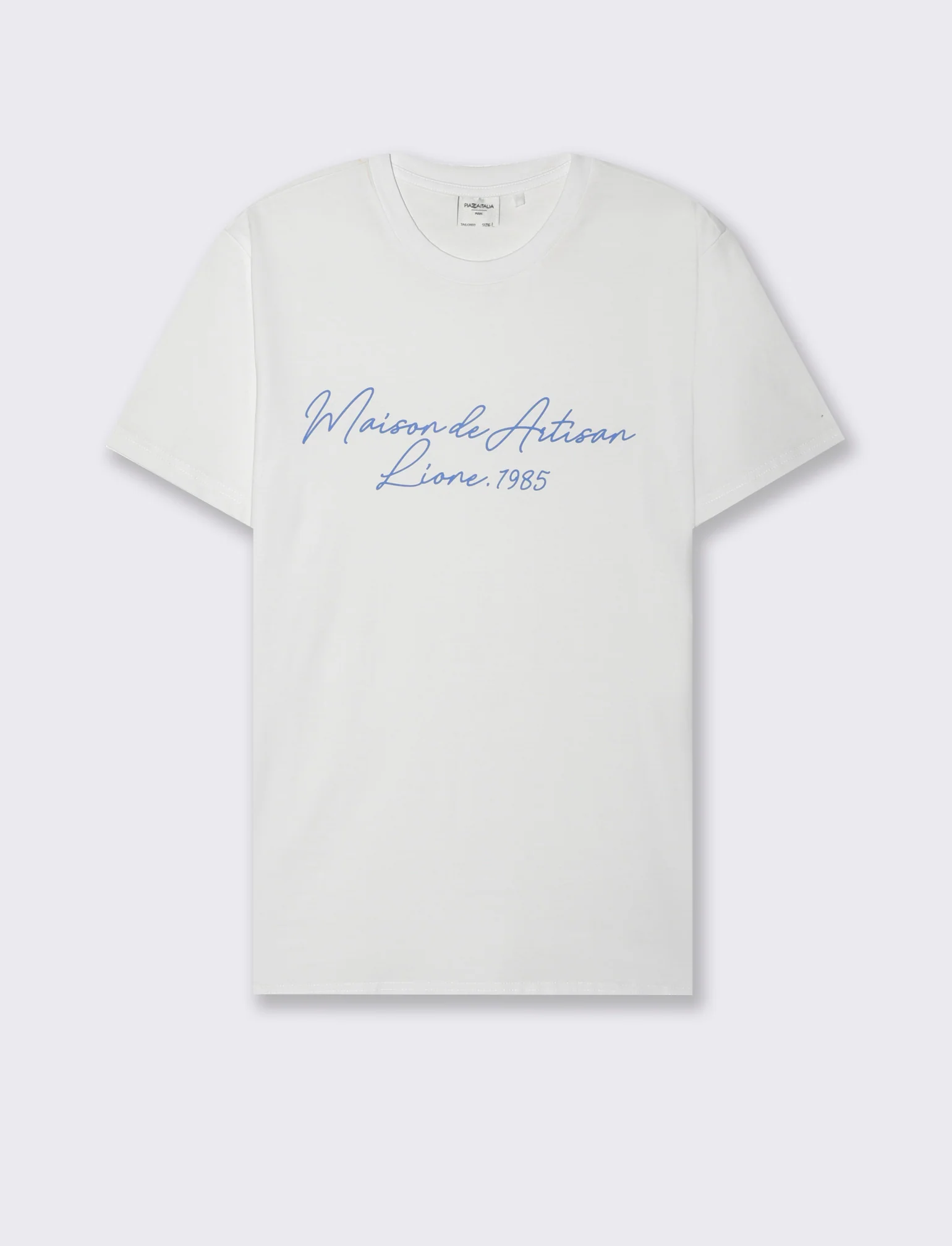 T-shirt con stampa effetto ricamo da uomo - Bianco - Image 4