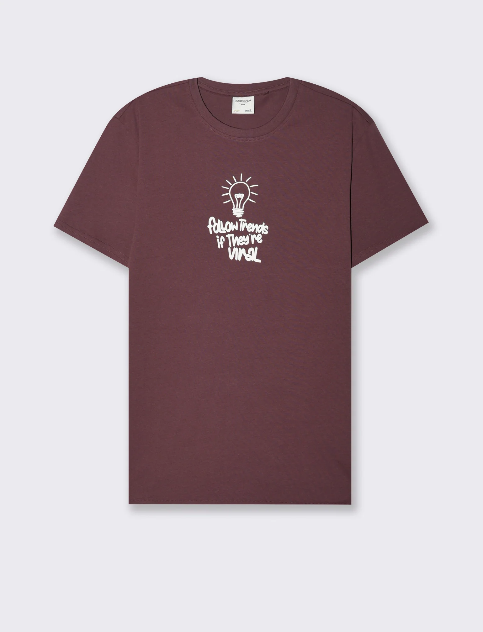 T-SHIRT CON STAMPA IN COTONE REGULAR FIT - Bordeaux - Image 2