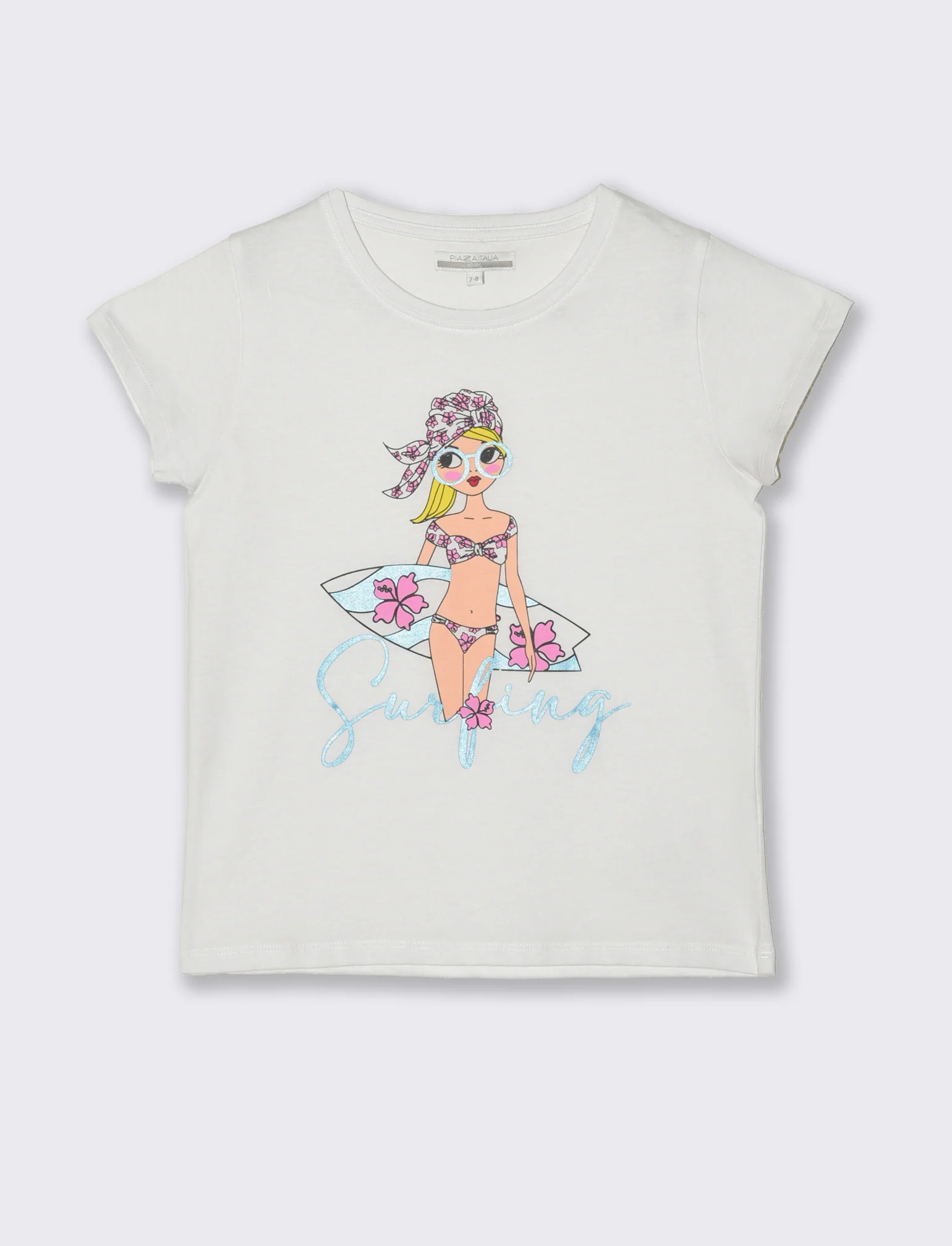 T-shirt con stampa multicolor da bambina - Bianco