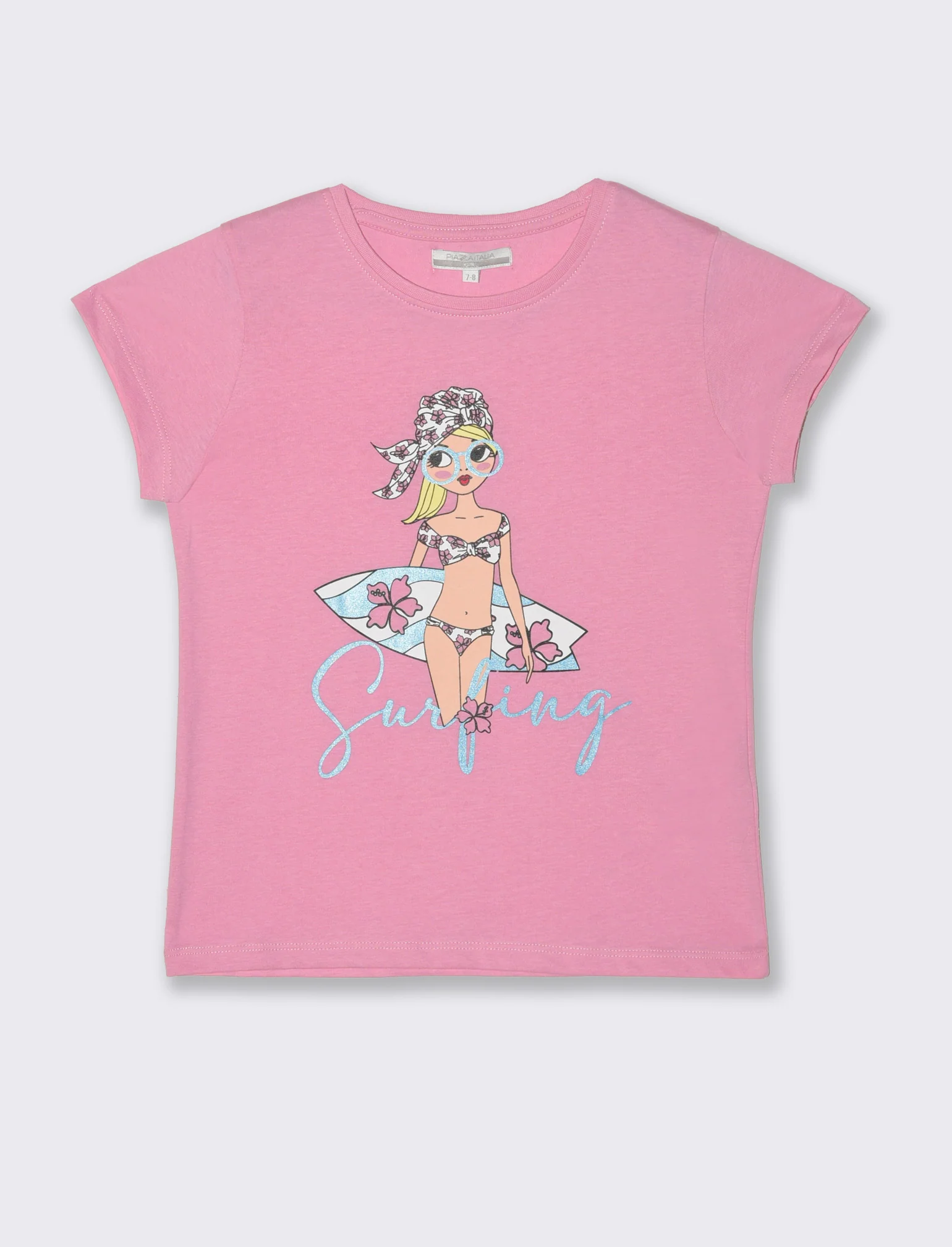 T-shirt con stampa multicolor da bambina - Rosa