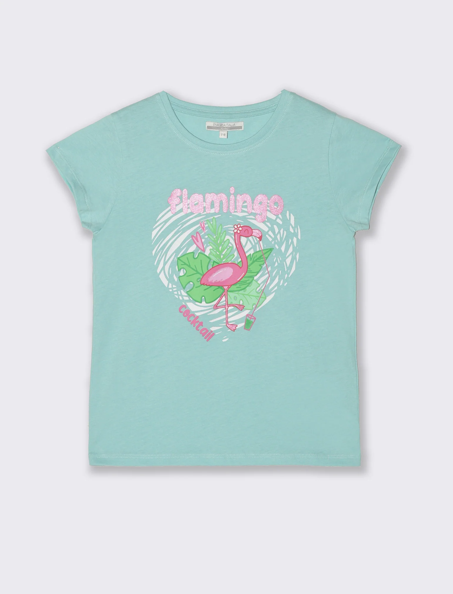 T-shirt con stampa multicolor da bambina - Verde acqua