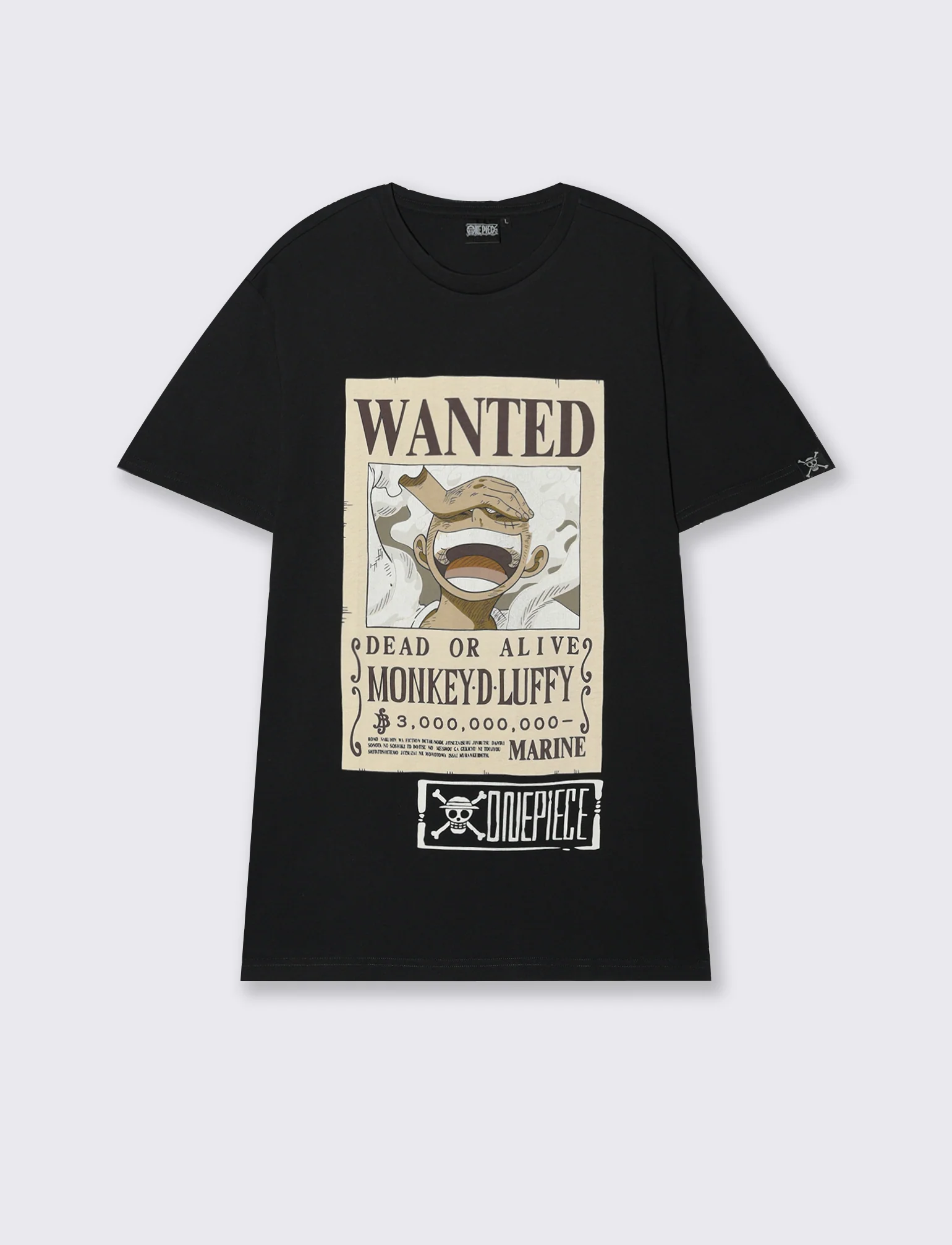 T-shirt con stampa One Piece da uomo - Nero - Image 4