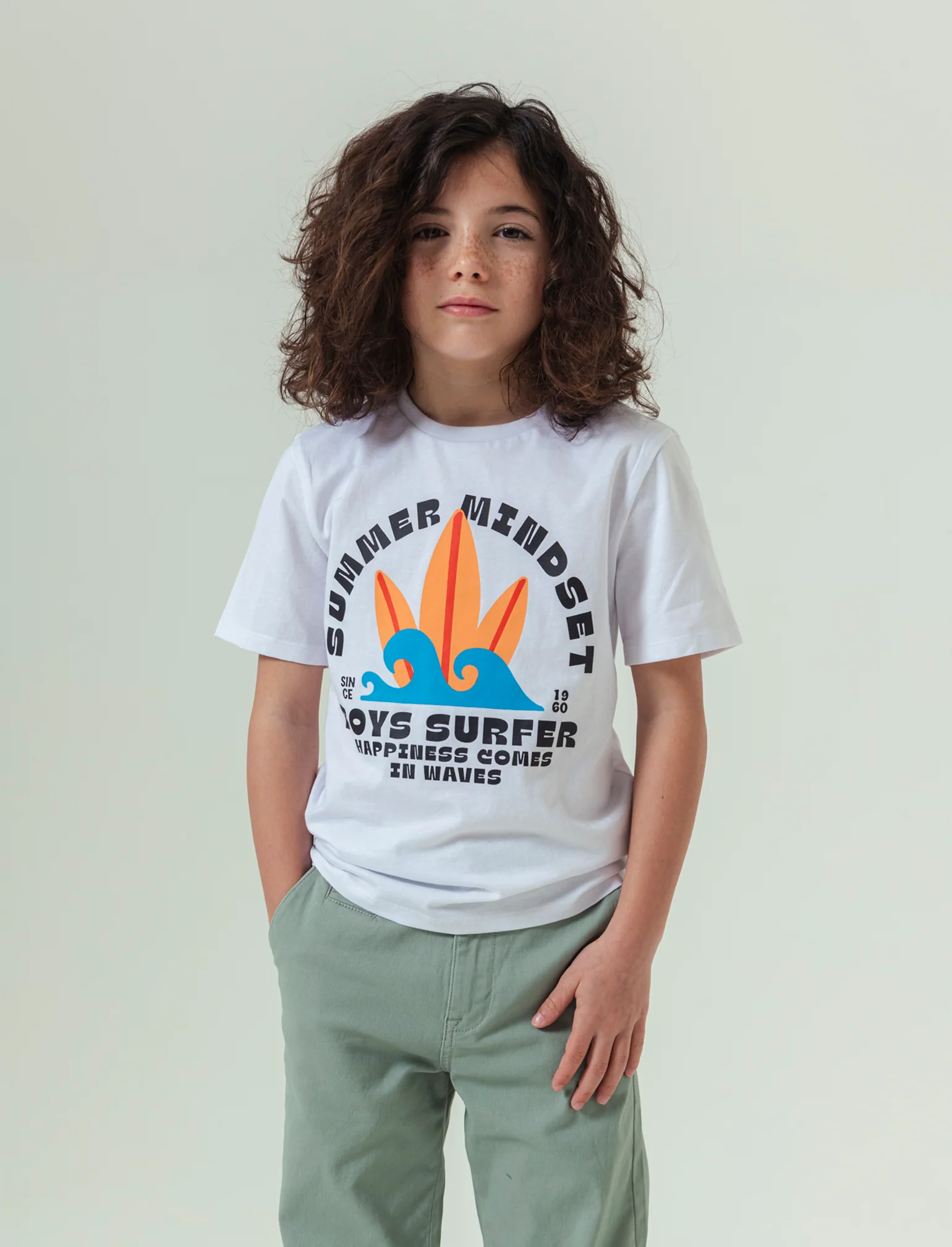T-shirt con stampa summer da bambino - Bianco